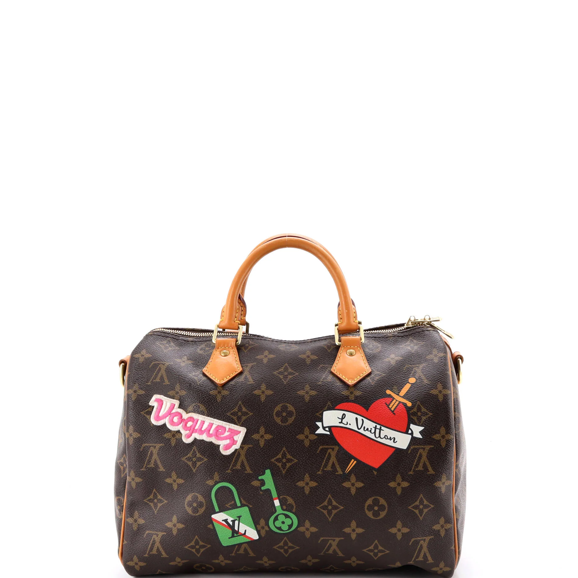 Speedy Bandouliere Bag Limited Edition Patches Monogram Canvas 30 - Image 3