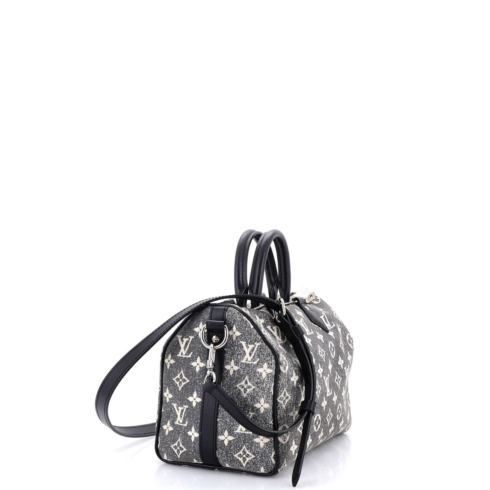 Speedy Bandouliere Bag Monogram Jacquard Denim 25 - Image 2