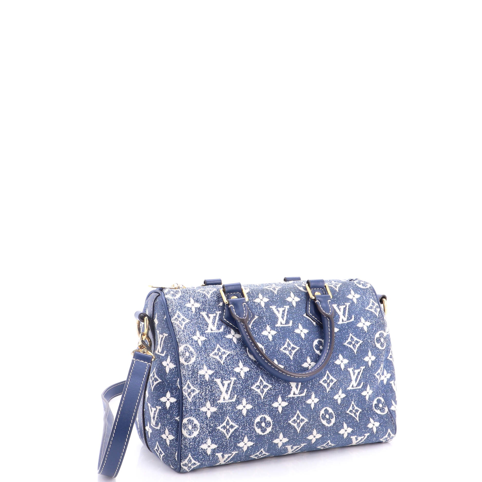 Speedy Bandouliere Bag Monogram Jacquard Denim 25 - Image 2