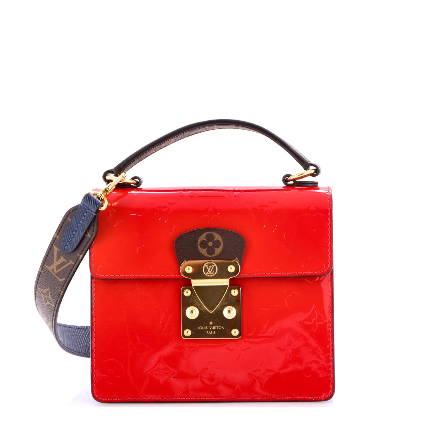 Spring Street NM Handbag Monogram Vernis with Monogram Canvas and Epi Leather