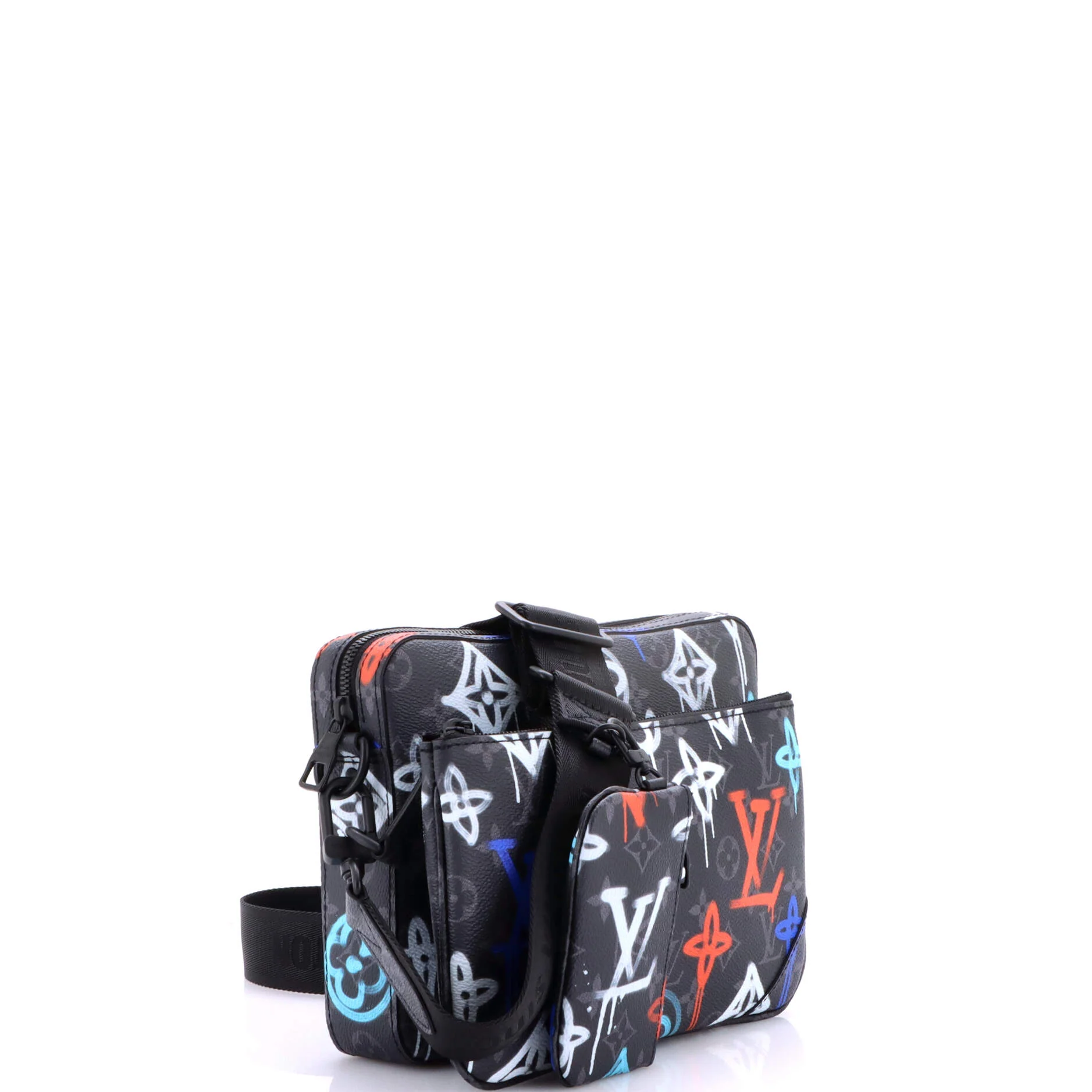 Trio Messenger Bag Graffiti Monogram Eclipse Canvas - Image 2