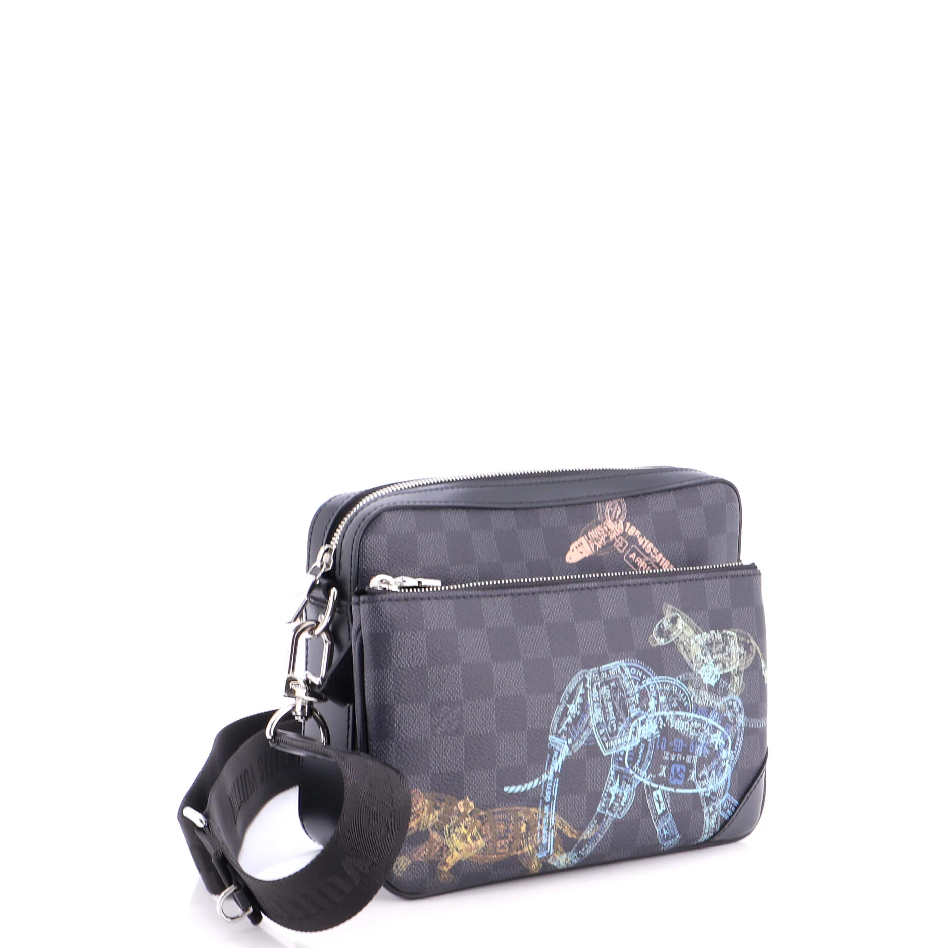 Trio Messenger Bag Limited Edition Wild Animals Damier Graphite - Image 3