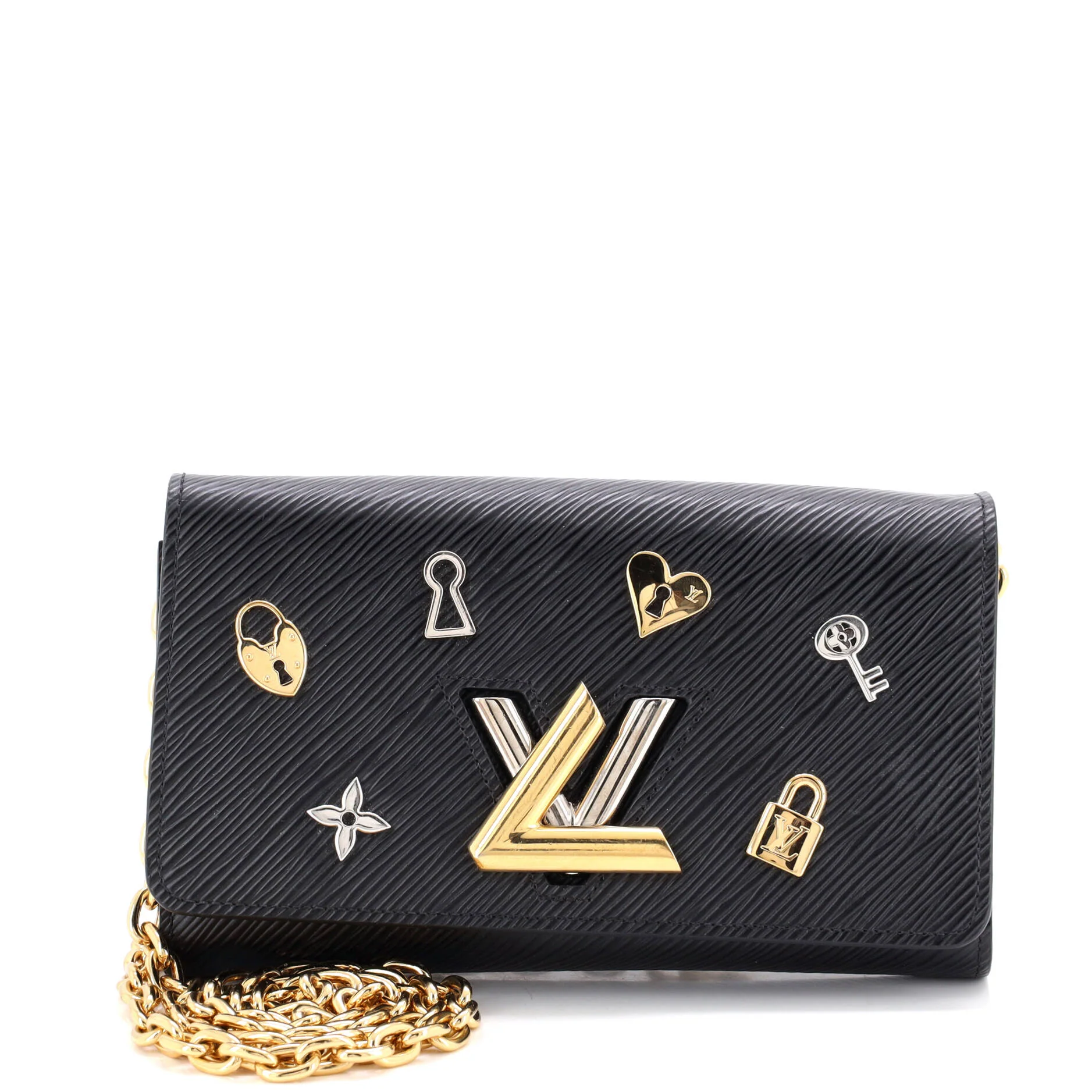 Twist Chain Wallet Love Lock Epi Leather