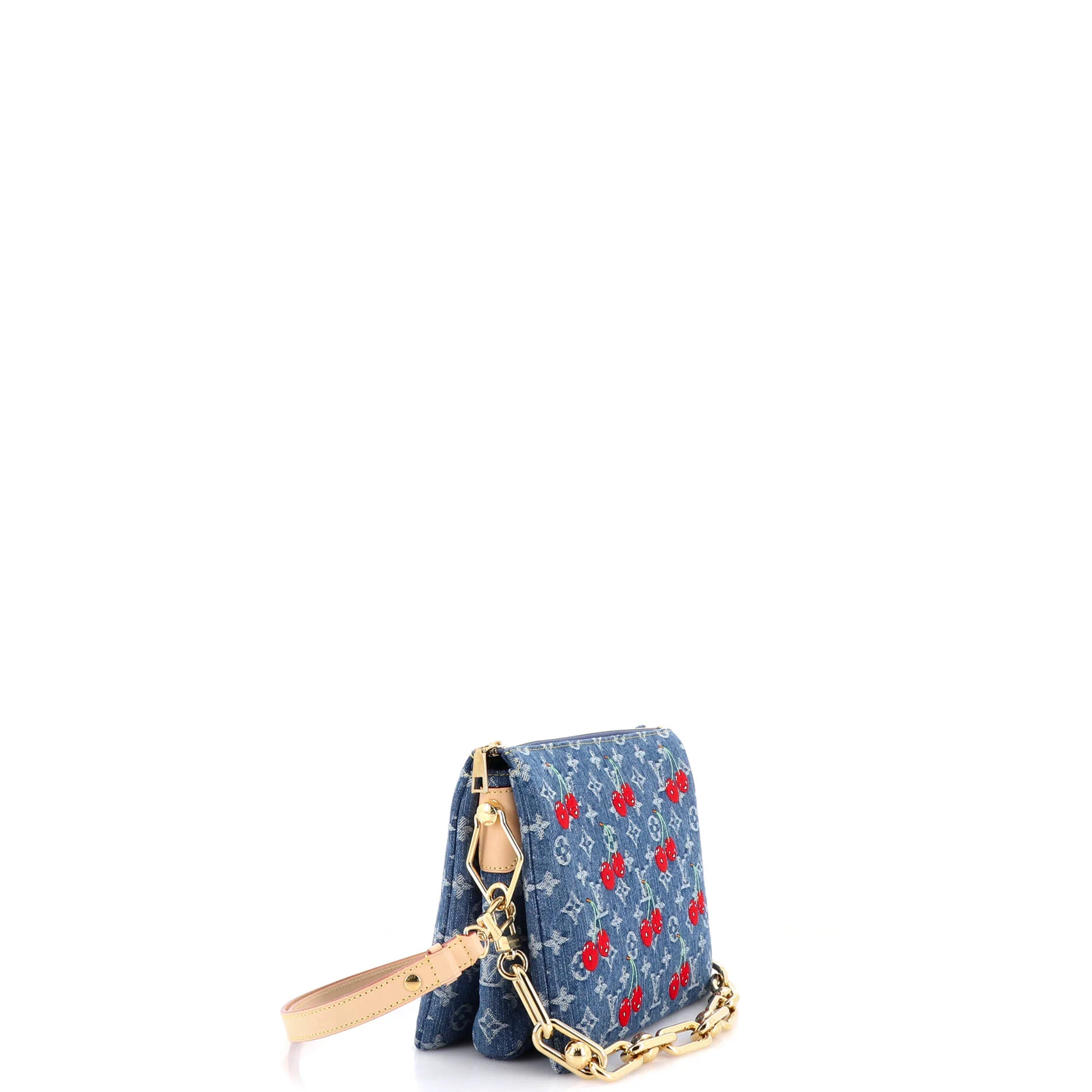 x Takashi Murakami Coussin Bag Limited Edition Monogram Cerises Denim PM - Image 2