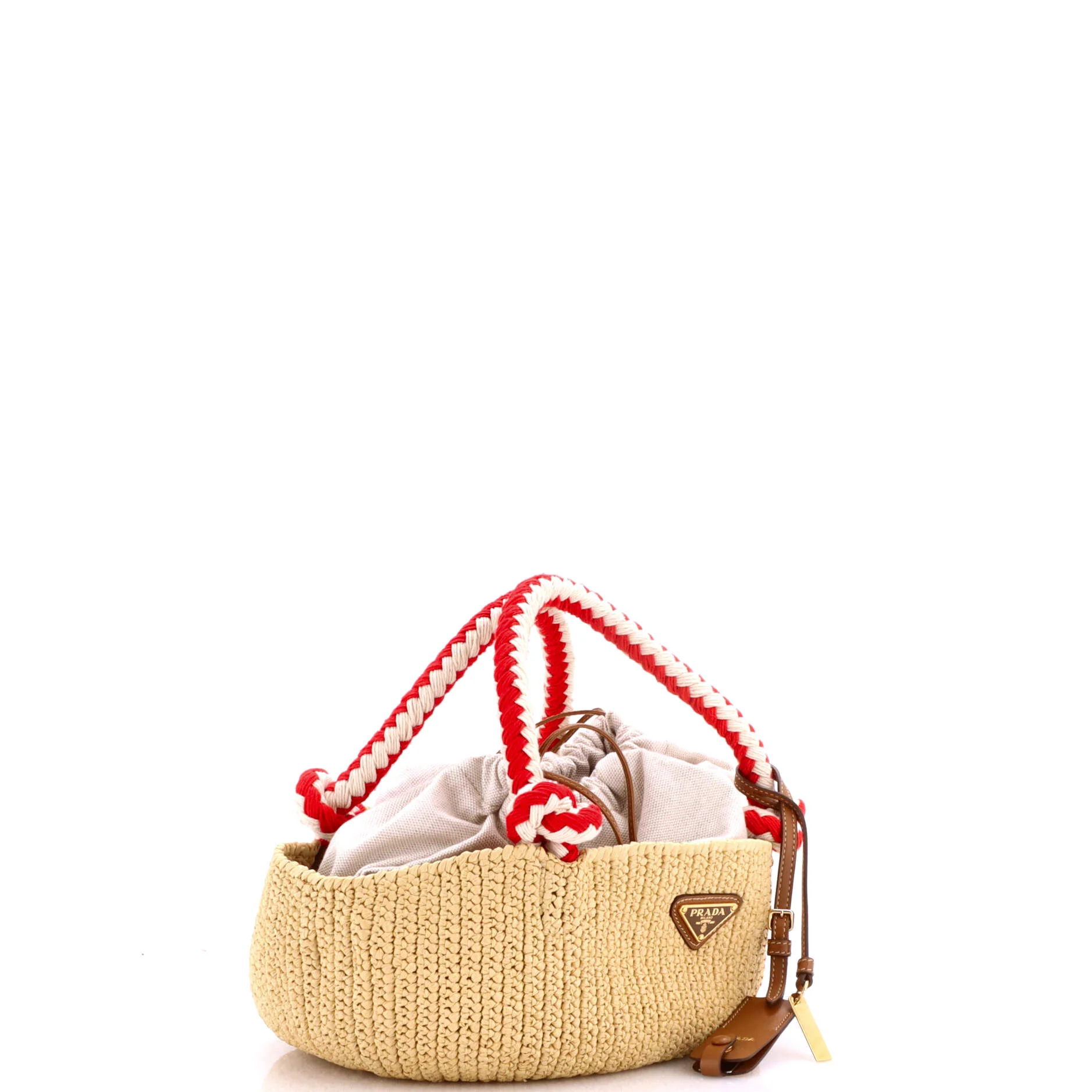 Basket Tote Crochet Raffia Small - Image 2