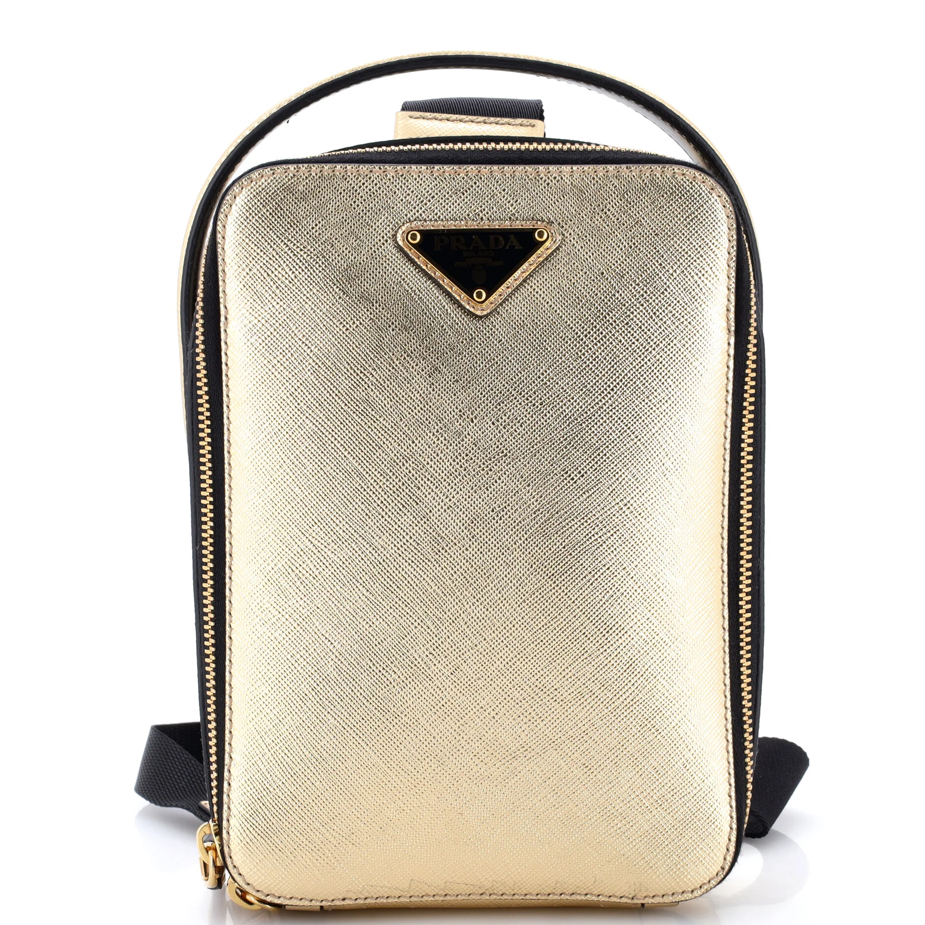 Brique Top Handle Sling Bag Saffiano Leather