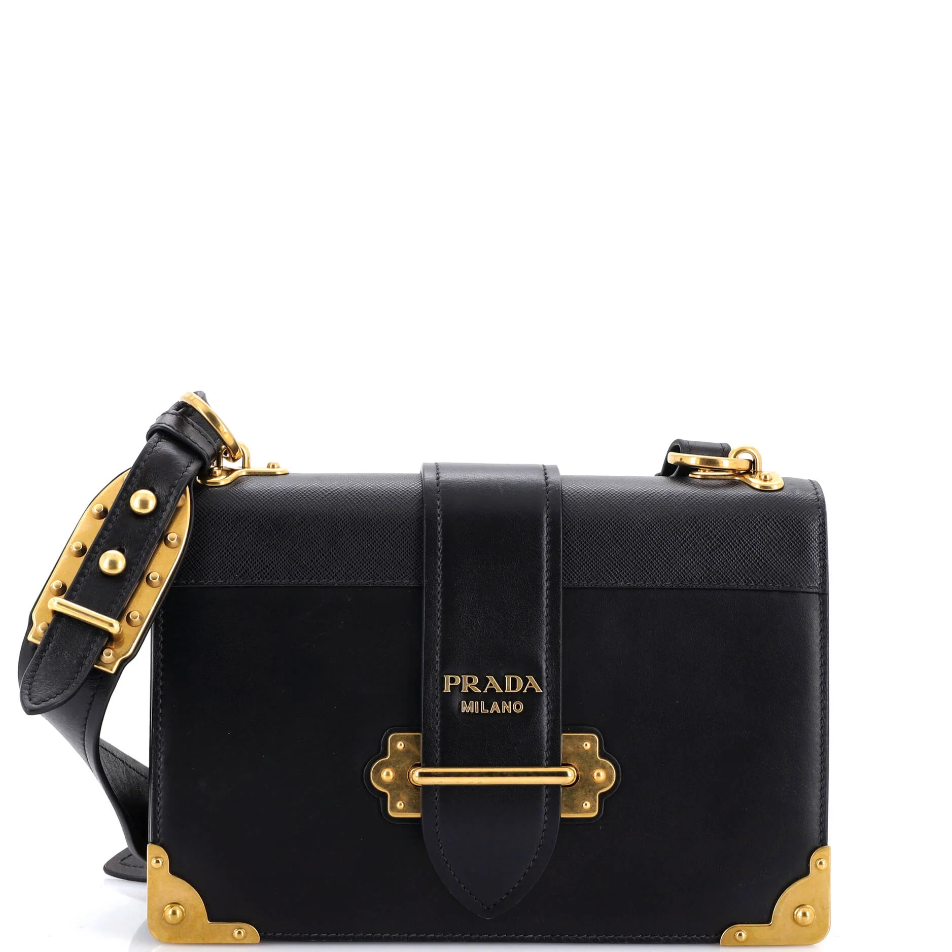 Cahier Crossbody Bag Leather and Saffiano Leather Large
