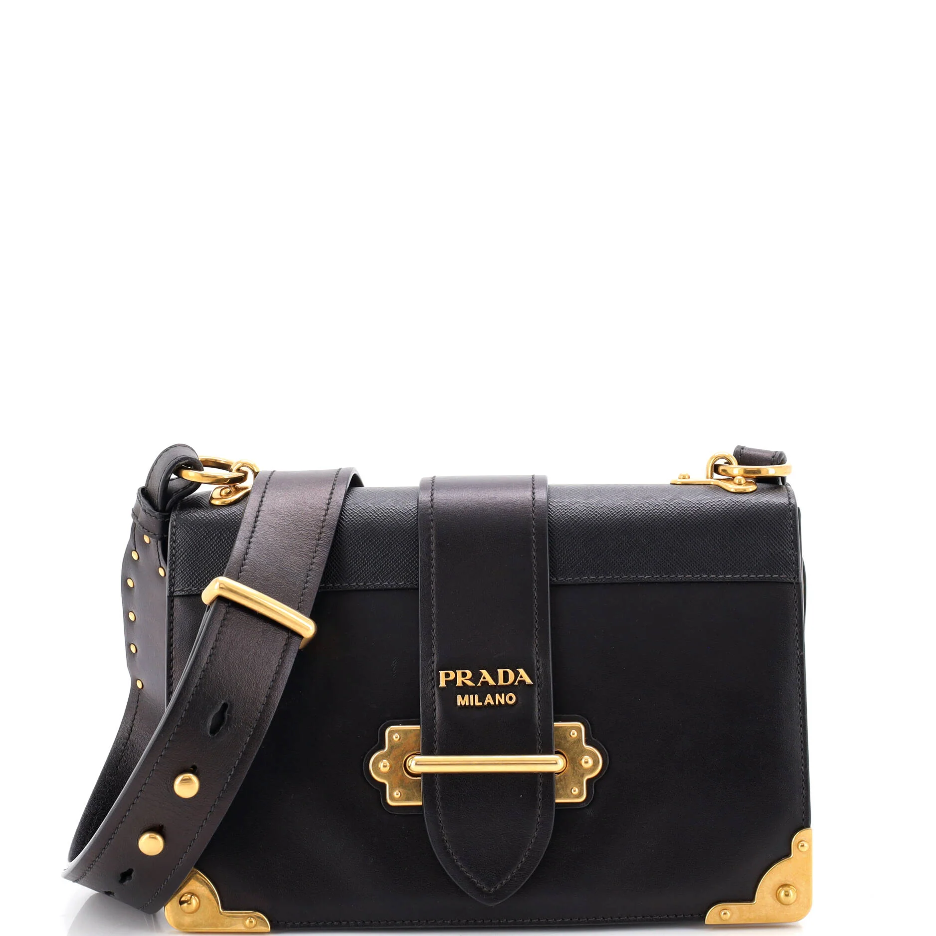 Cahier Crossbody Bag Leather and Saffiano Leather Large