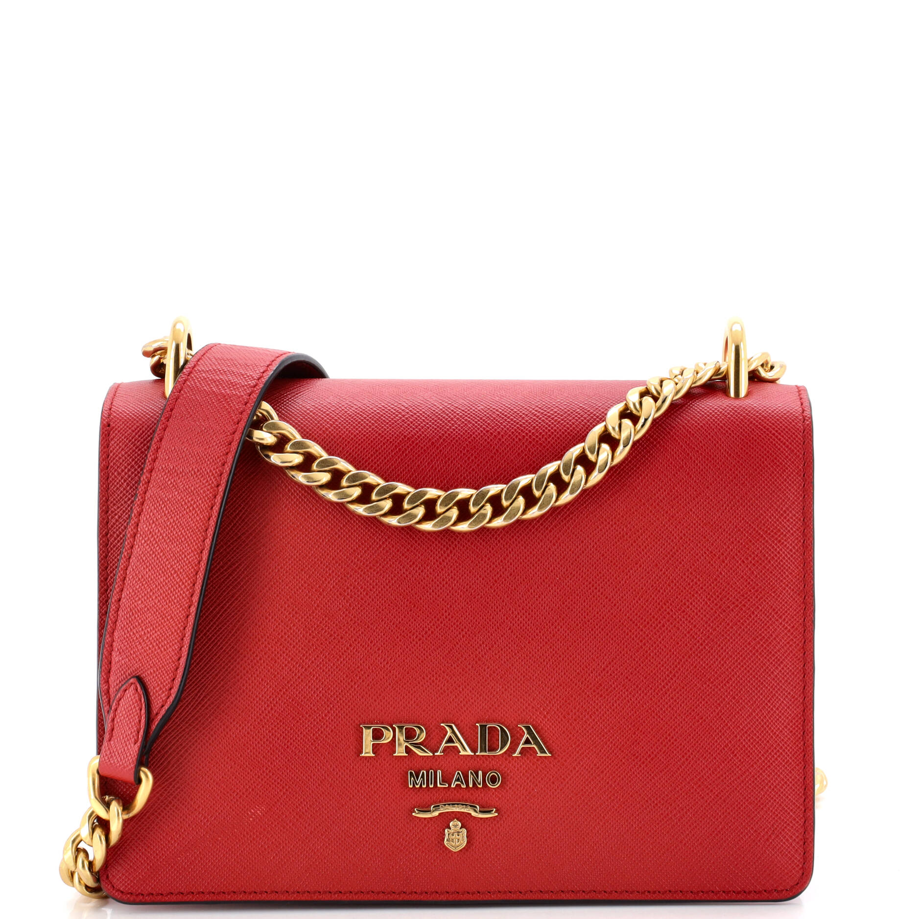 Chain Flap Bag Saffiano Leather Small