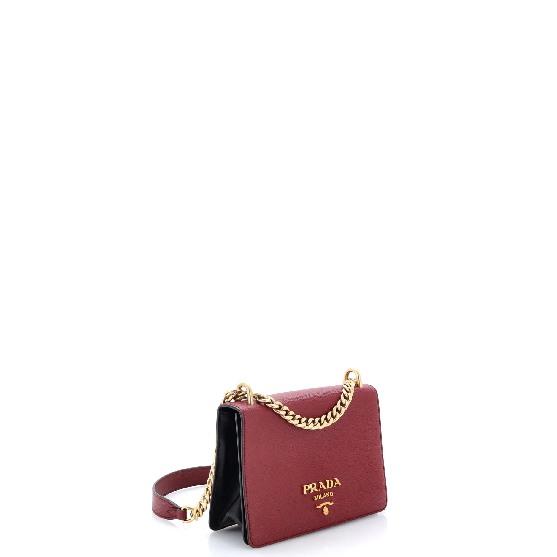Chain Flap Bag Saffiano Leather Small - Image 2