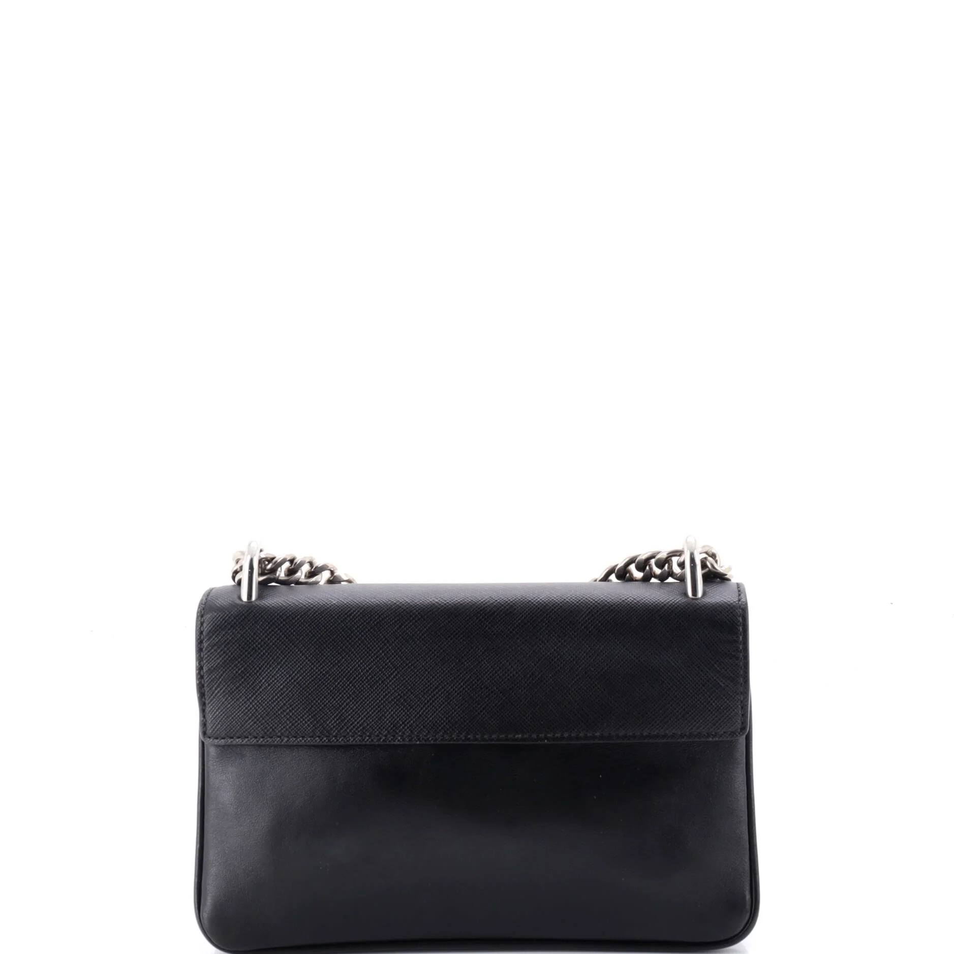 Chain Flap Crossbody Bag Saffiano and Soft Calf Small - Image 3