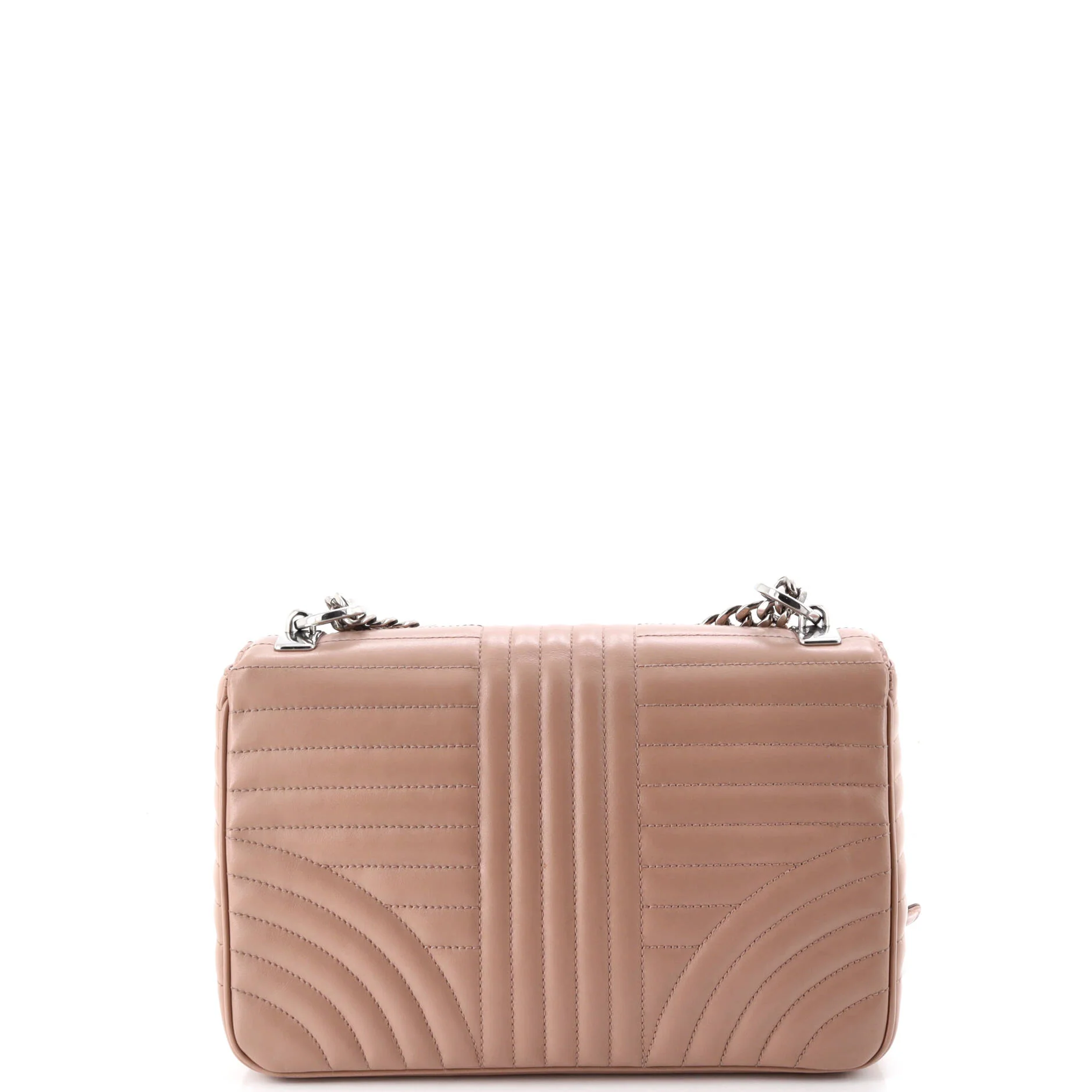 Chain Flap Shoulder Bag Diagramme Quilted Leather Large - Image 3
