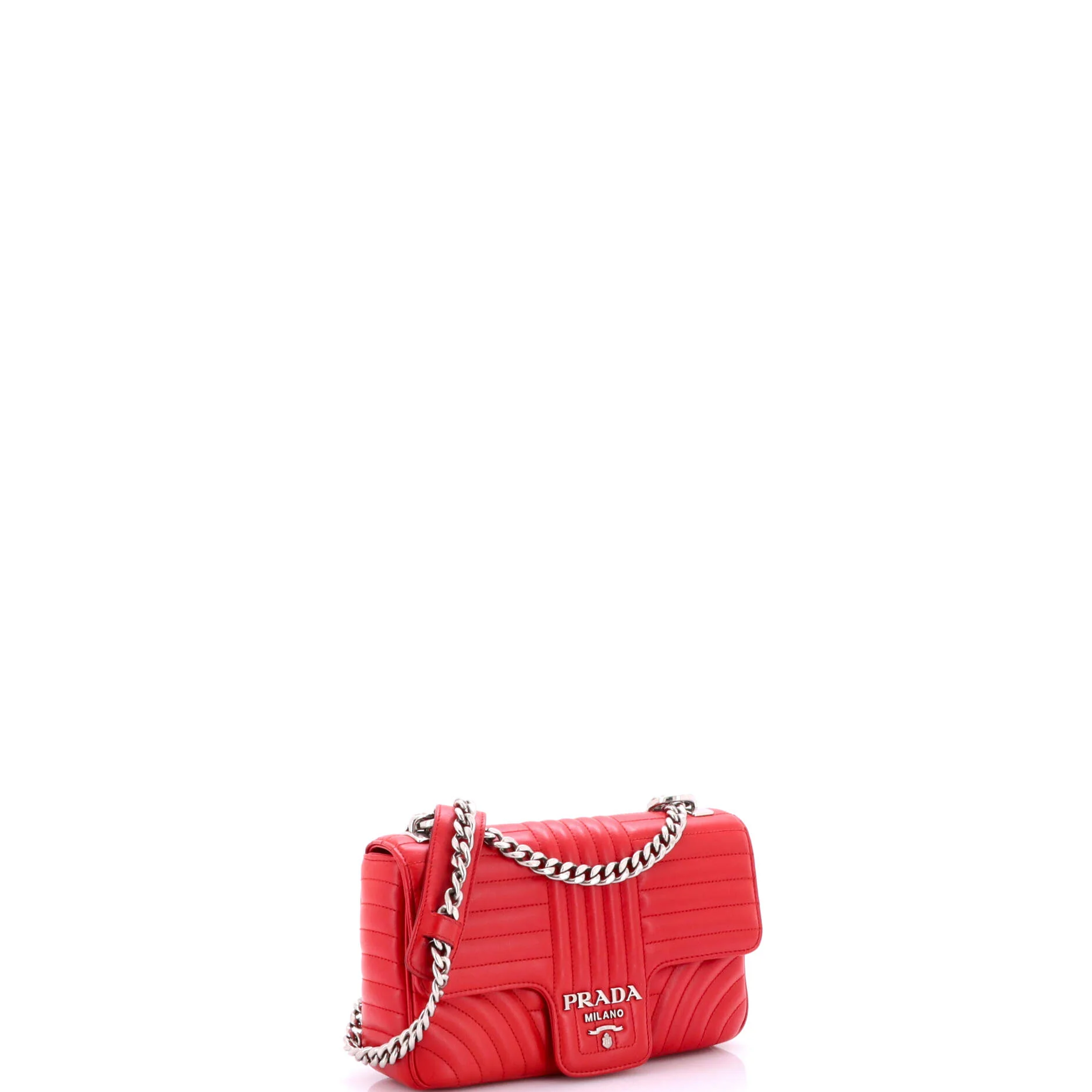Chain Flap Shoulder Bag Diagramme Quilted Leather Medium - Image 2