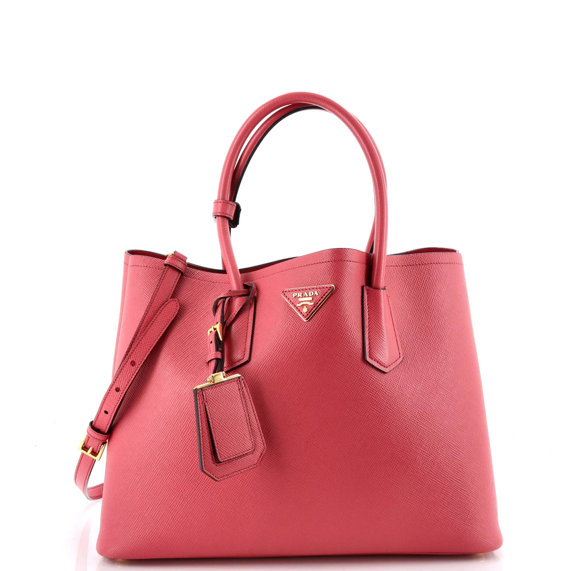 Cuir Double Tote Saffiano Leather Large