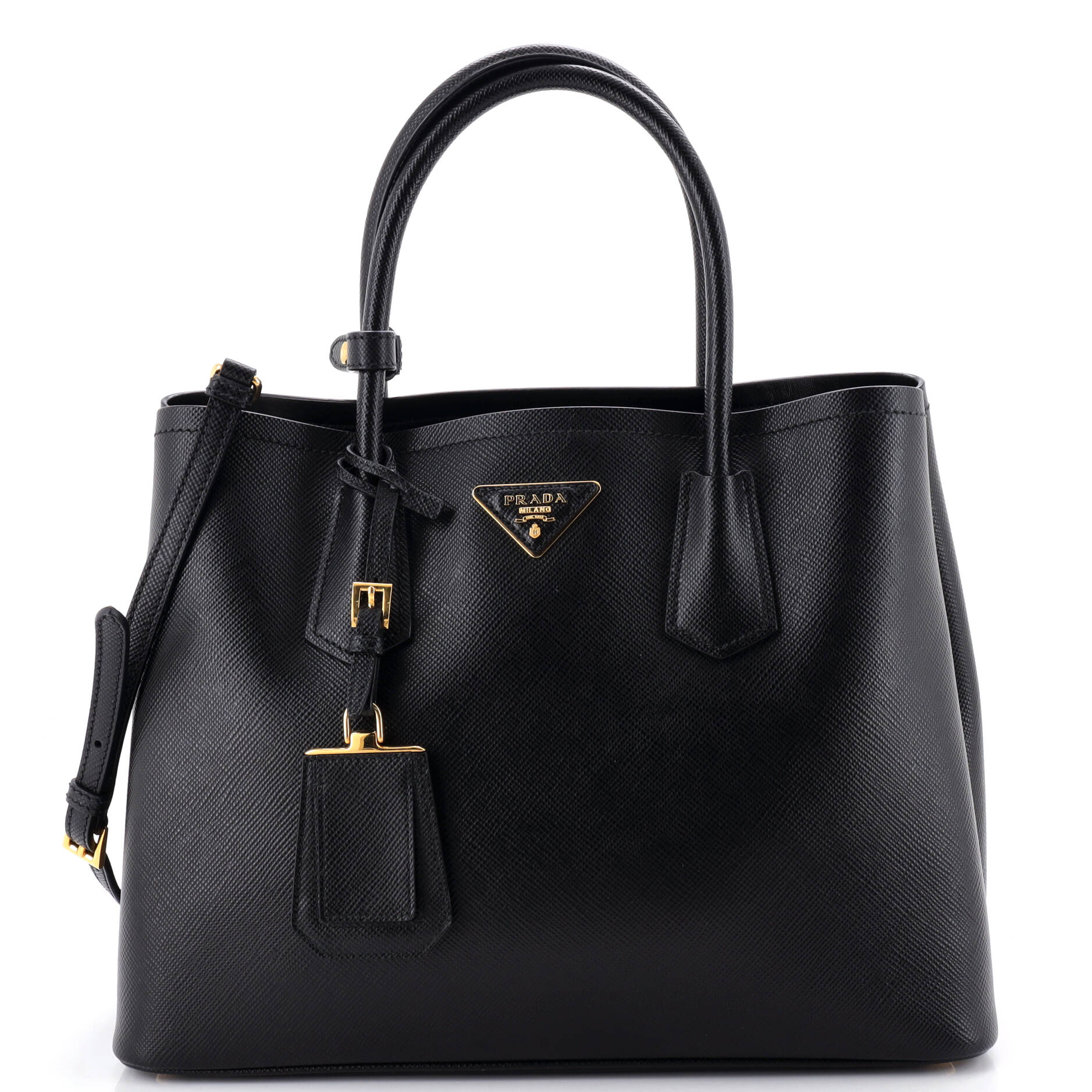 Cuir Double Tote Saffiano Leather Medium