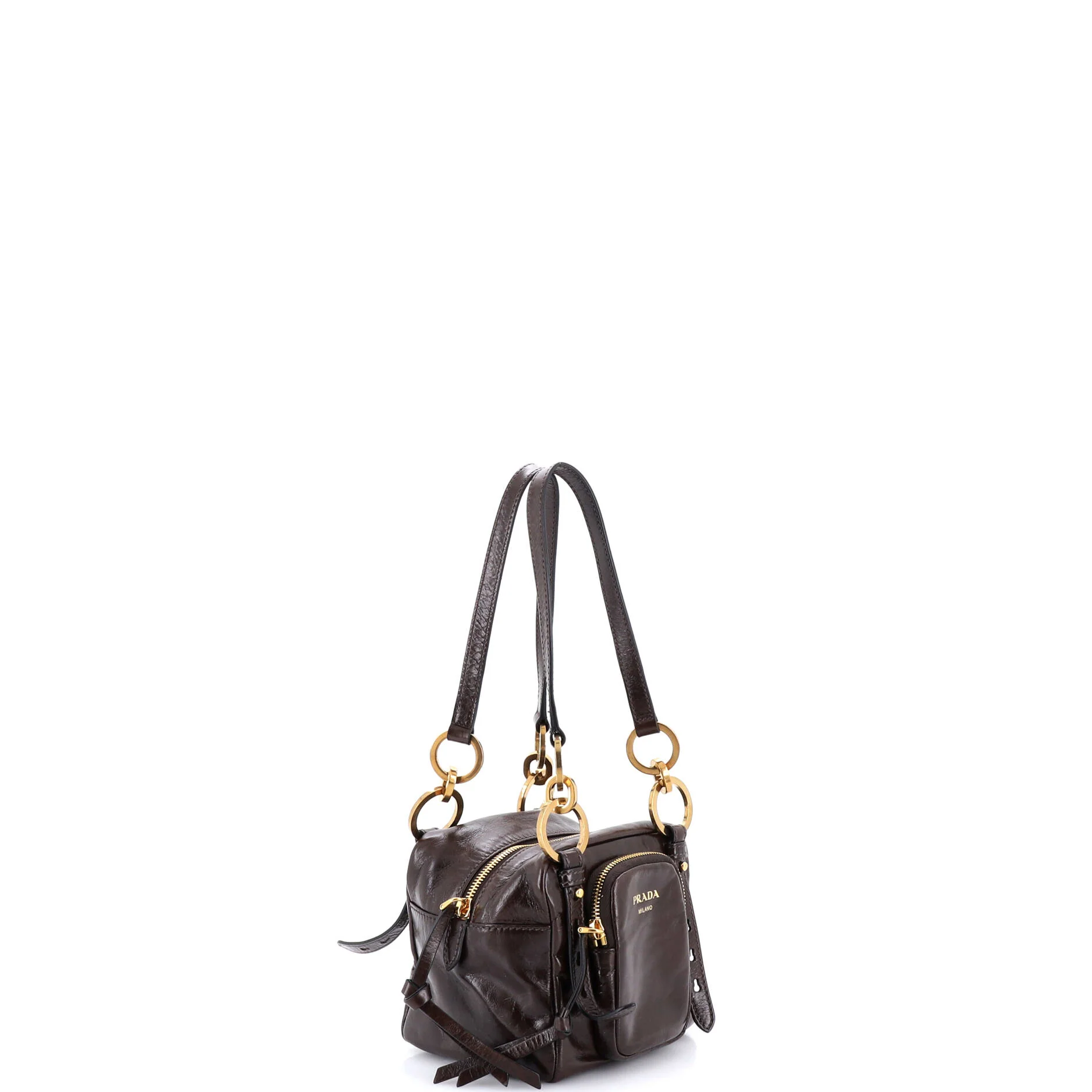 Dangle Top Handle Bag Leather Mini - Image 2