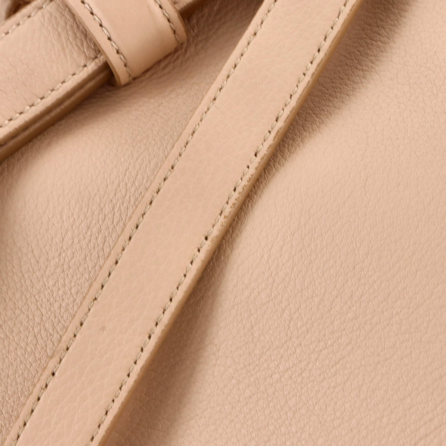 Double Buckle Belt Tote Bag Leather Medium - Image 6