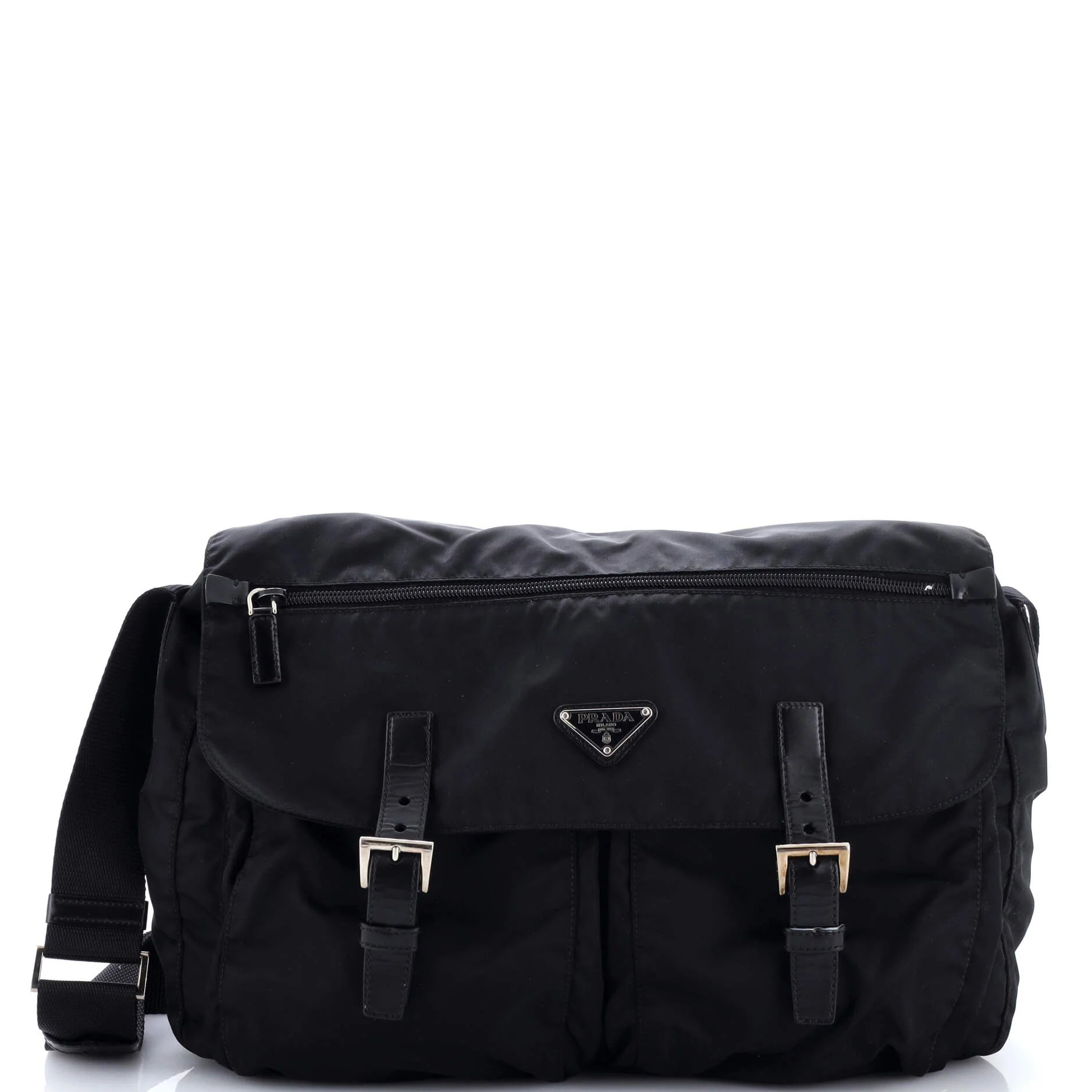 Double Buckle Flap Camera Bag Tessuto Large