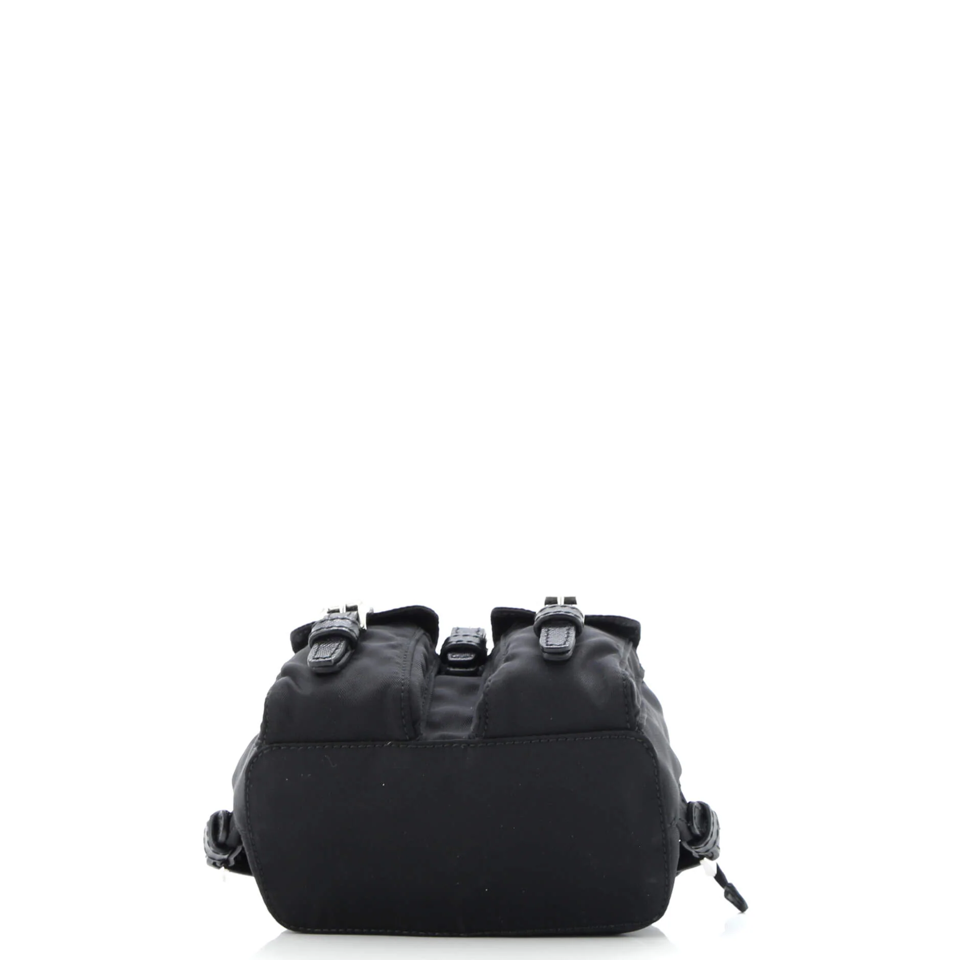Double Pocket Backpack Chain Shoulder Bag Re-Nylon Mini - Image 8