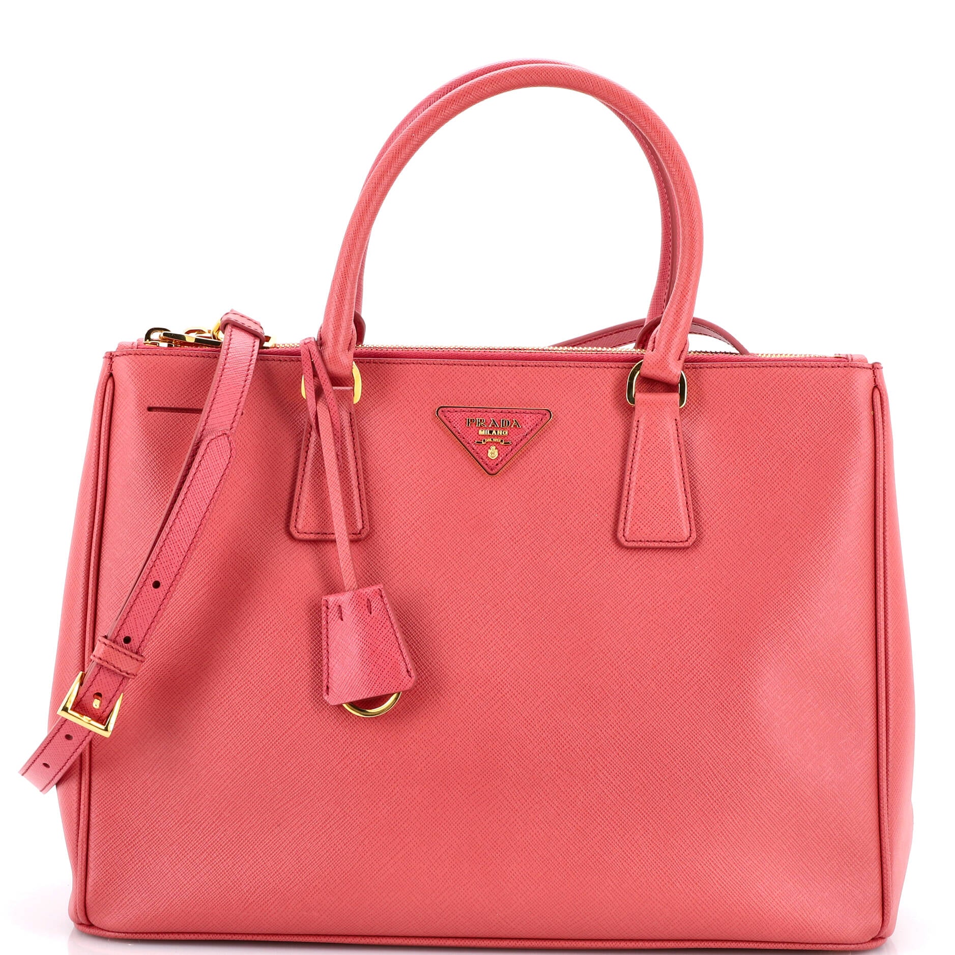 Double Zip Lux Tote Saffiano Leather Medium
