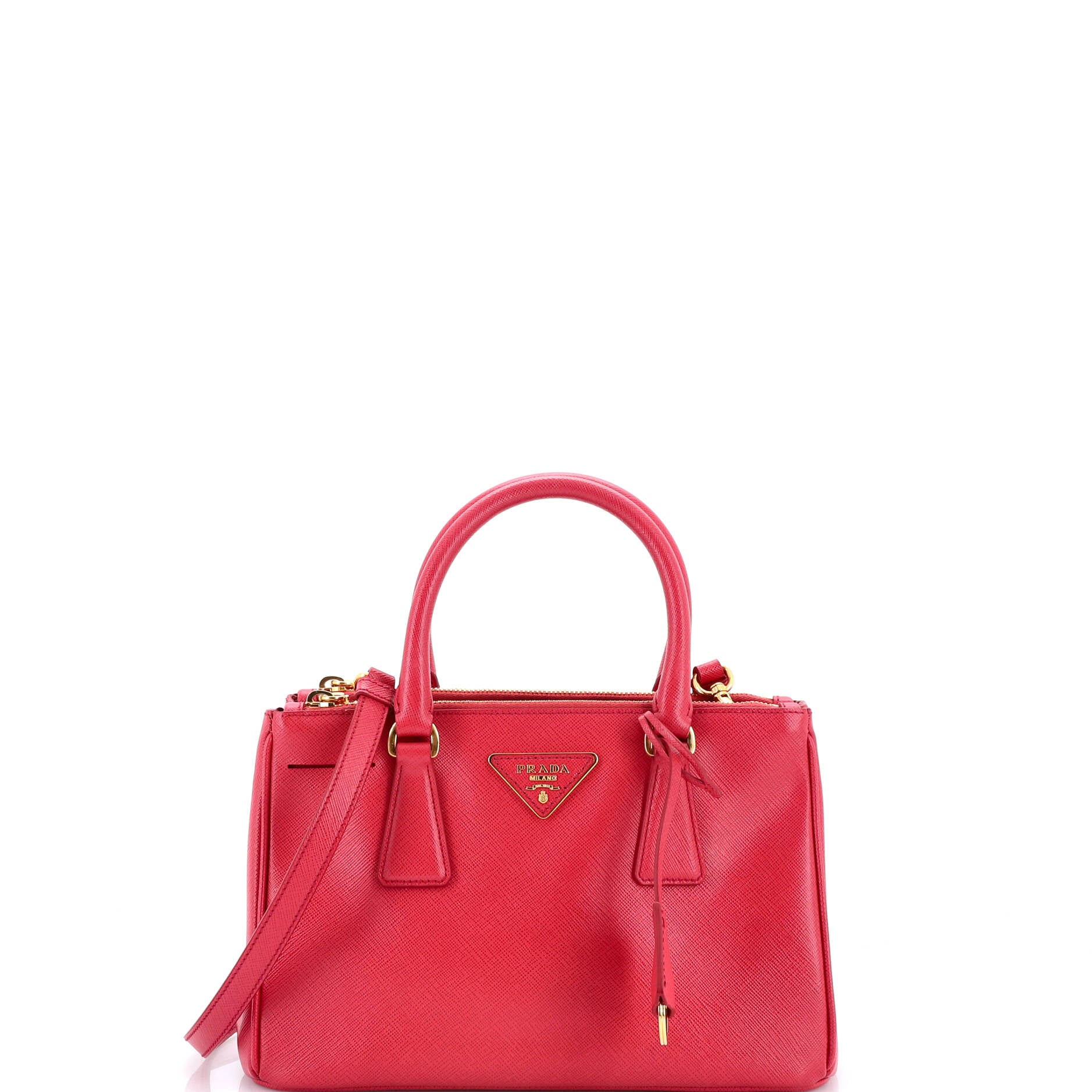 Double Zip Lux Tote Saffiano Leather Small
