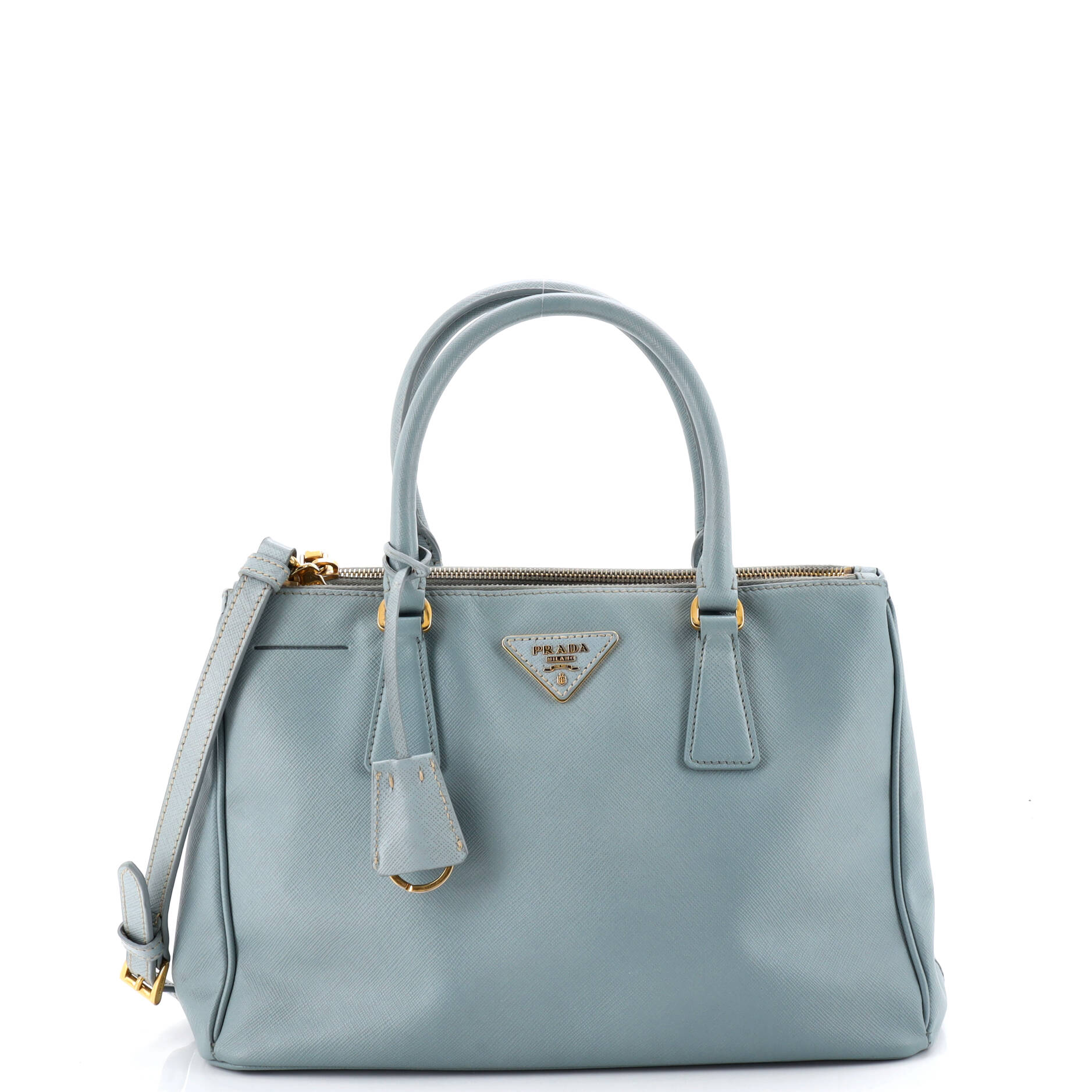 Double Zip Lux Tote Saffiano Leather Small