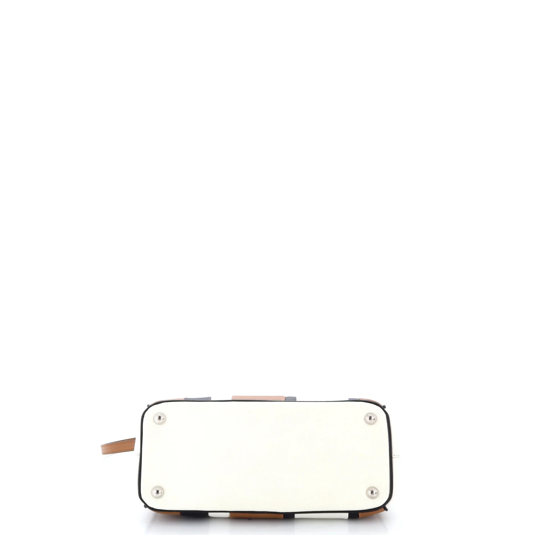 Double Zip Lux Tote Striped Saffiano Leather Small - Image 4