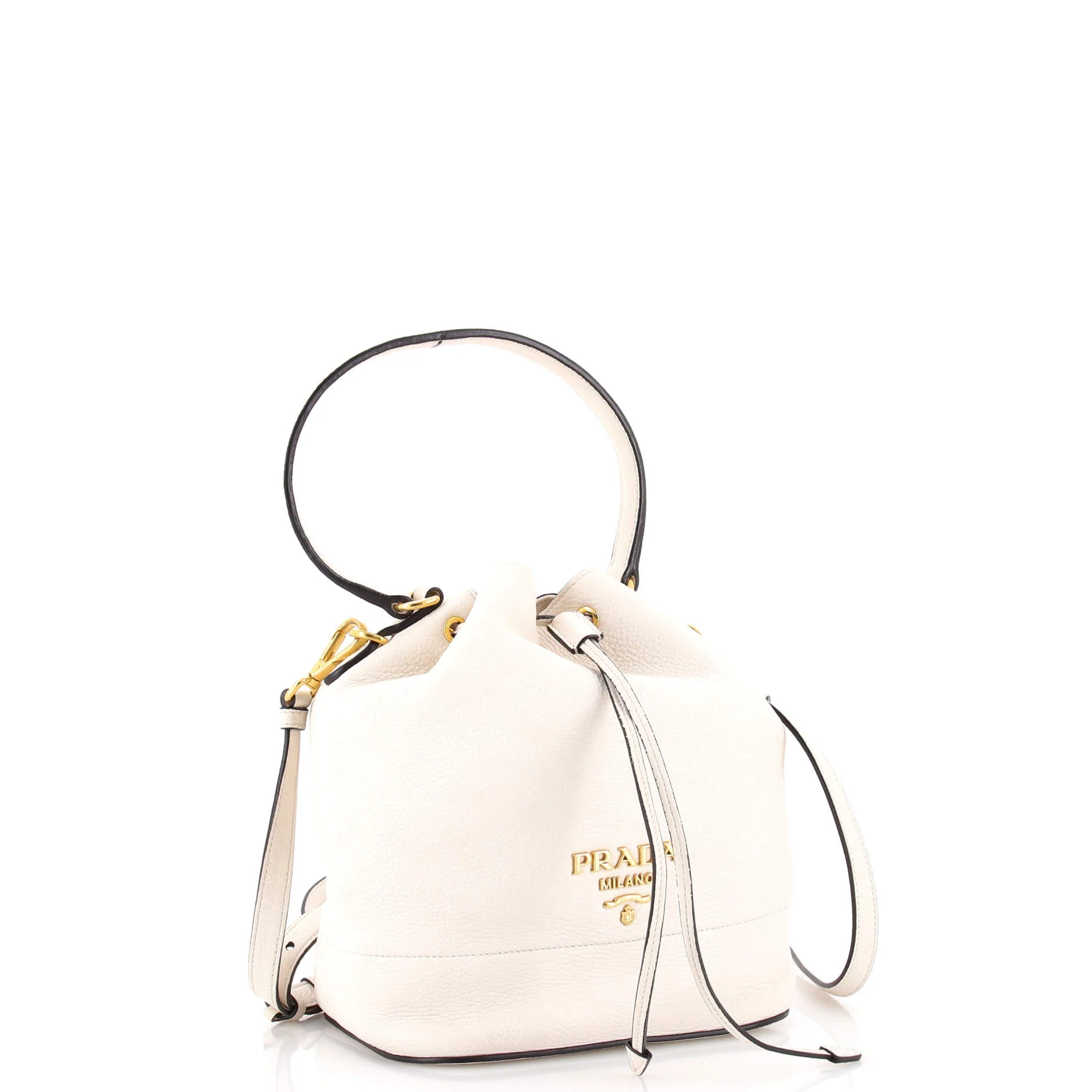 Dual Strap Top Handle Bucket Bag Vitello Daino Small - Image 2