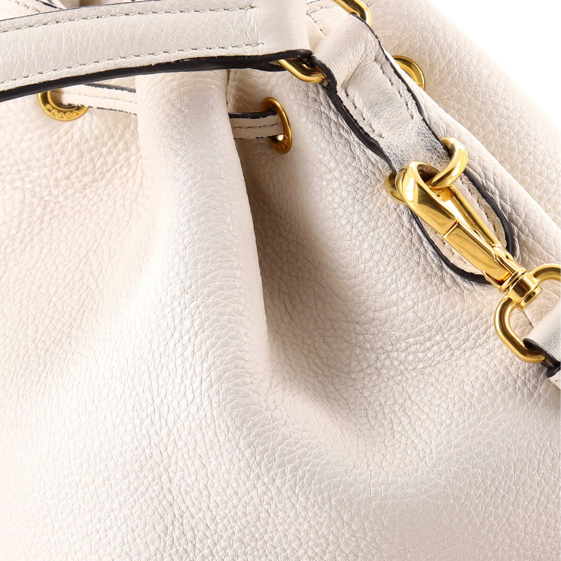 Dual Strap Top Handle Bucket Bag Vitello Daino Small - Image 8
