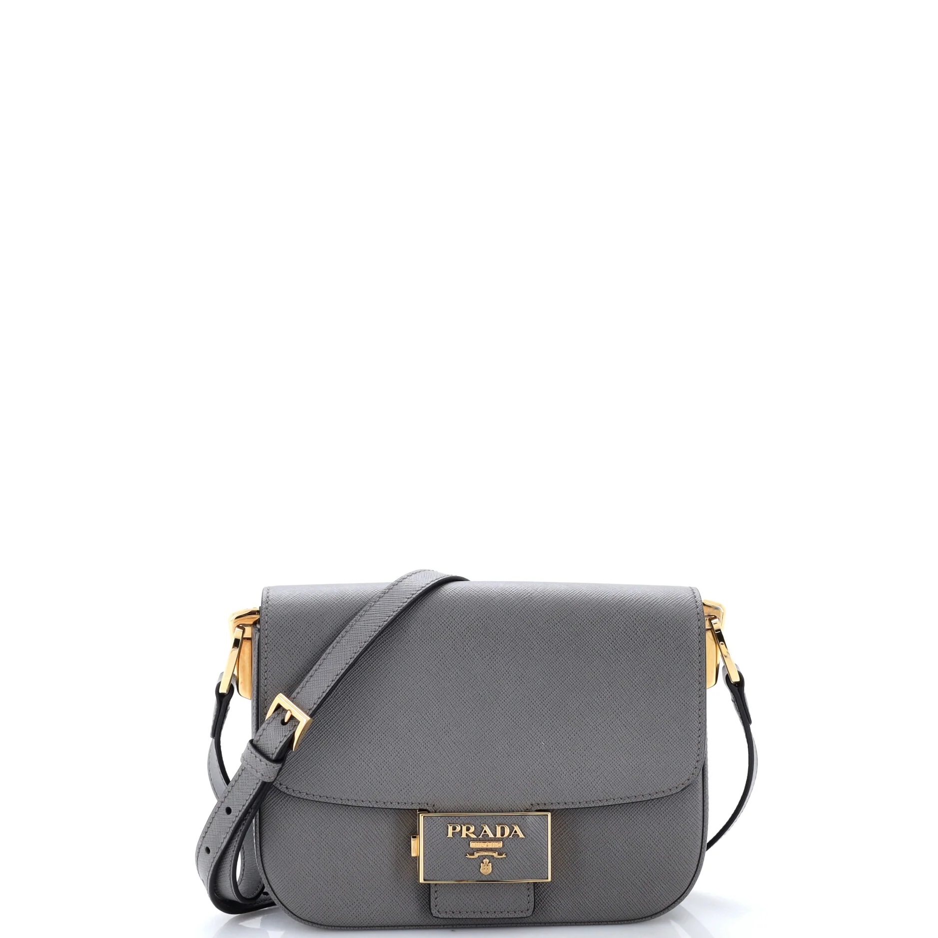 Embleme Flap Bag Saffiano Leather Small