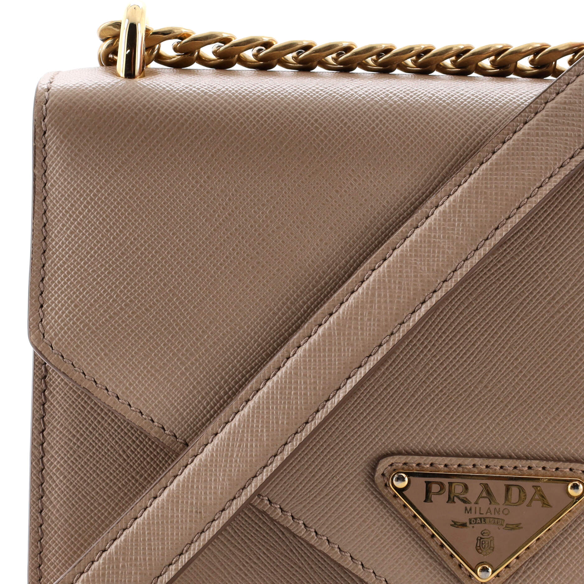 Envelope Flap Chain Shoulder bag Saffiano Leather Small - Image 6
