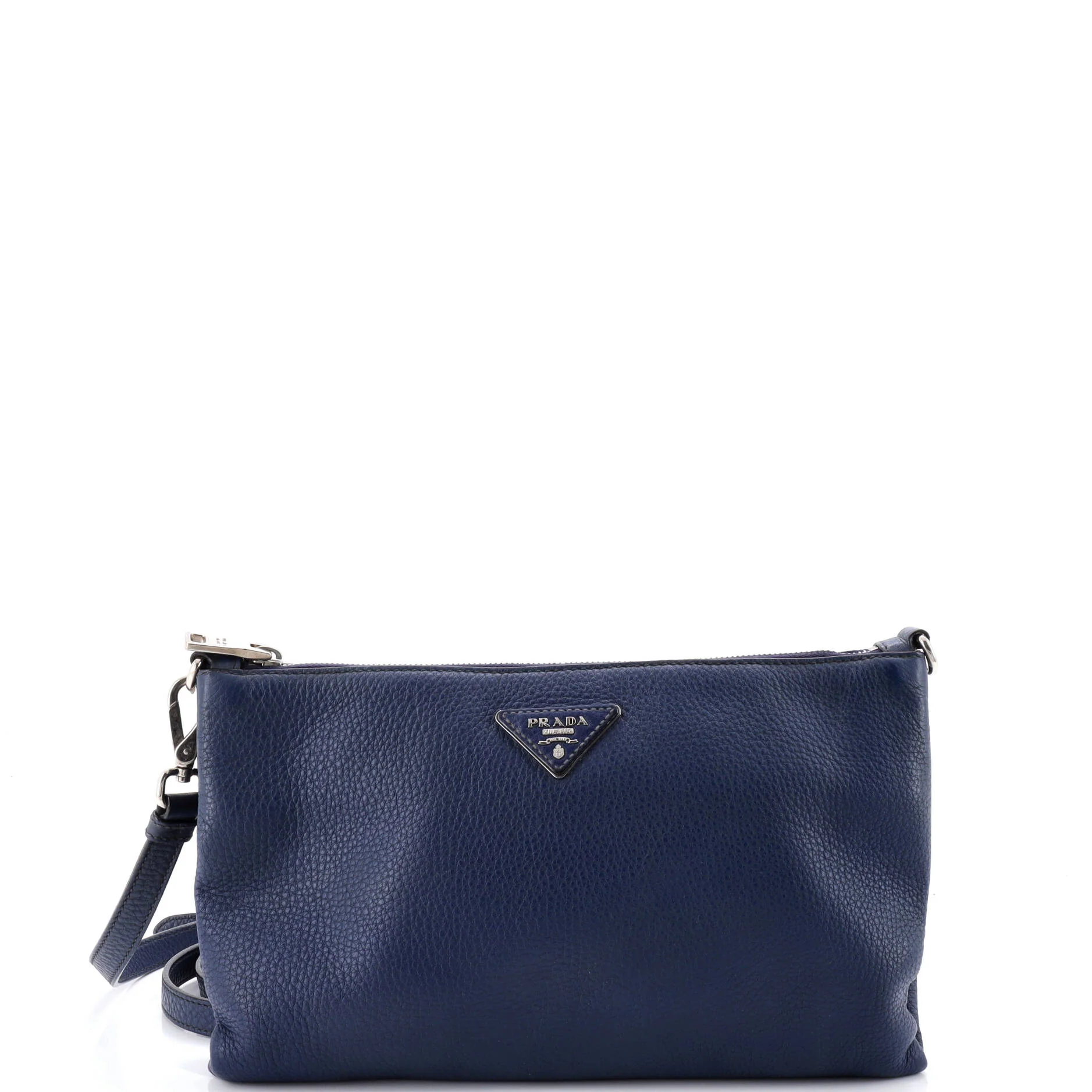 Flat Zip Crossbody Bag Vitello Daino Mini
