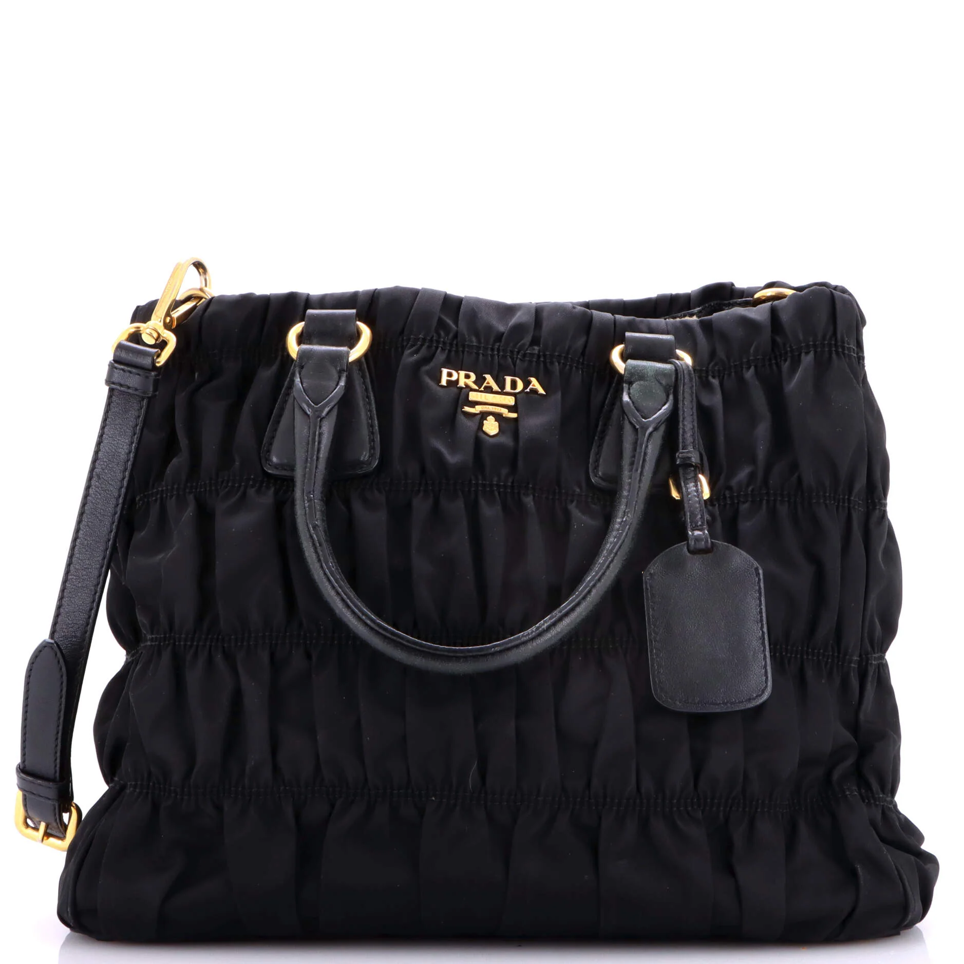 Gaufre Convertible Tote Leather and Tessuto Large