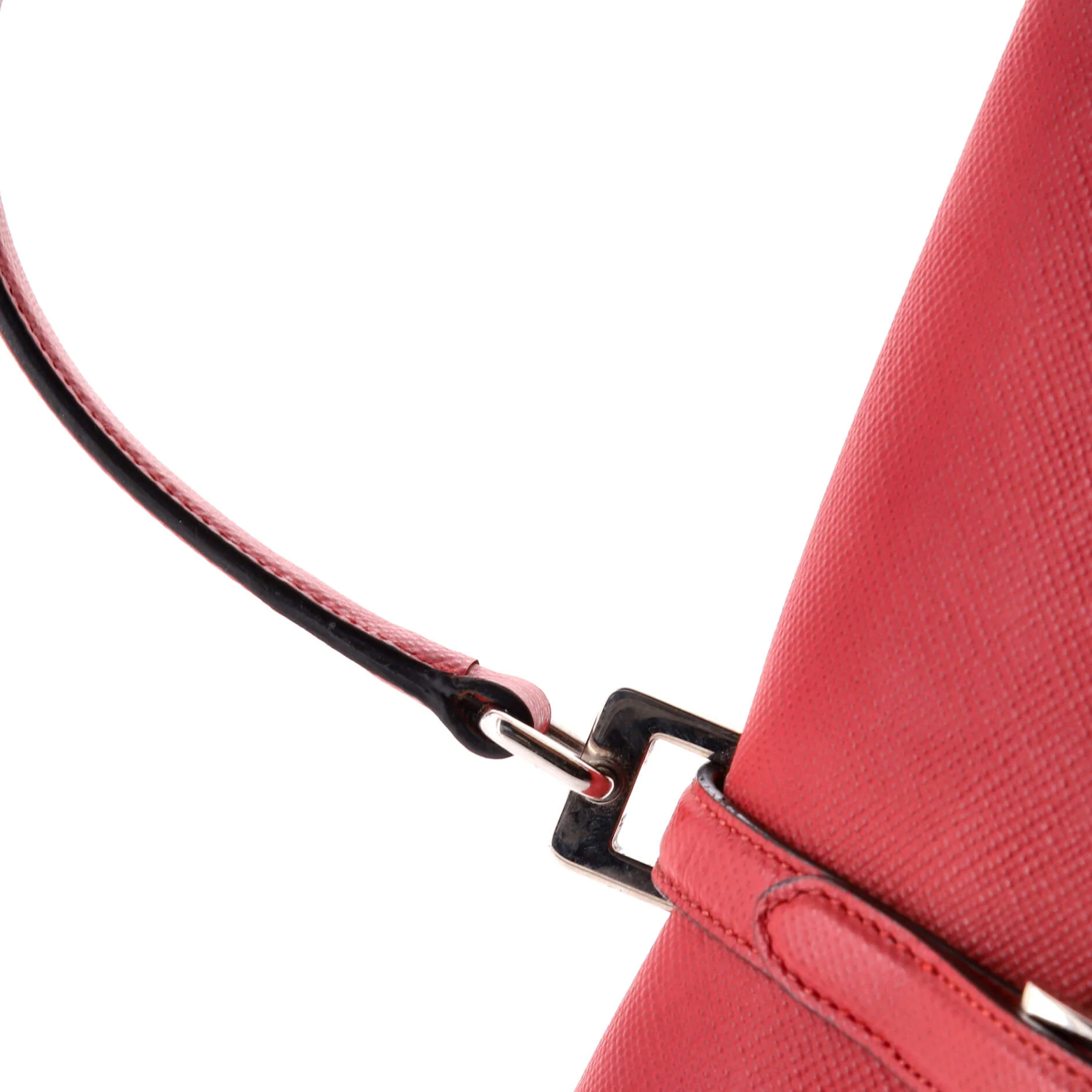 Half Flap Double Turn Lock Satchel Saffiano Leather Medium - Image 7