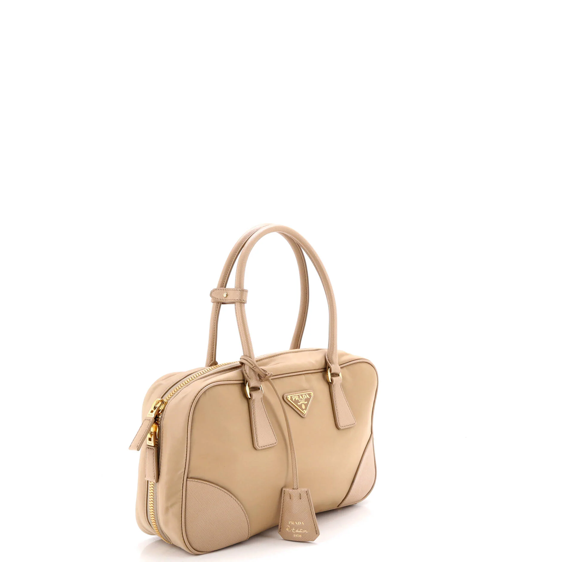 Re-Edition 1978 Bauletto Bag Re-Nylon with Saffiano Leather Medium - Image 2