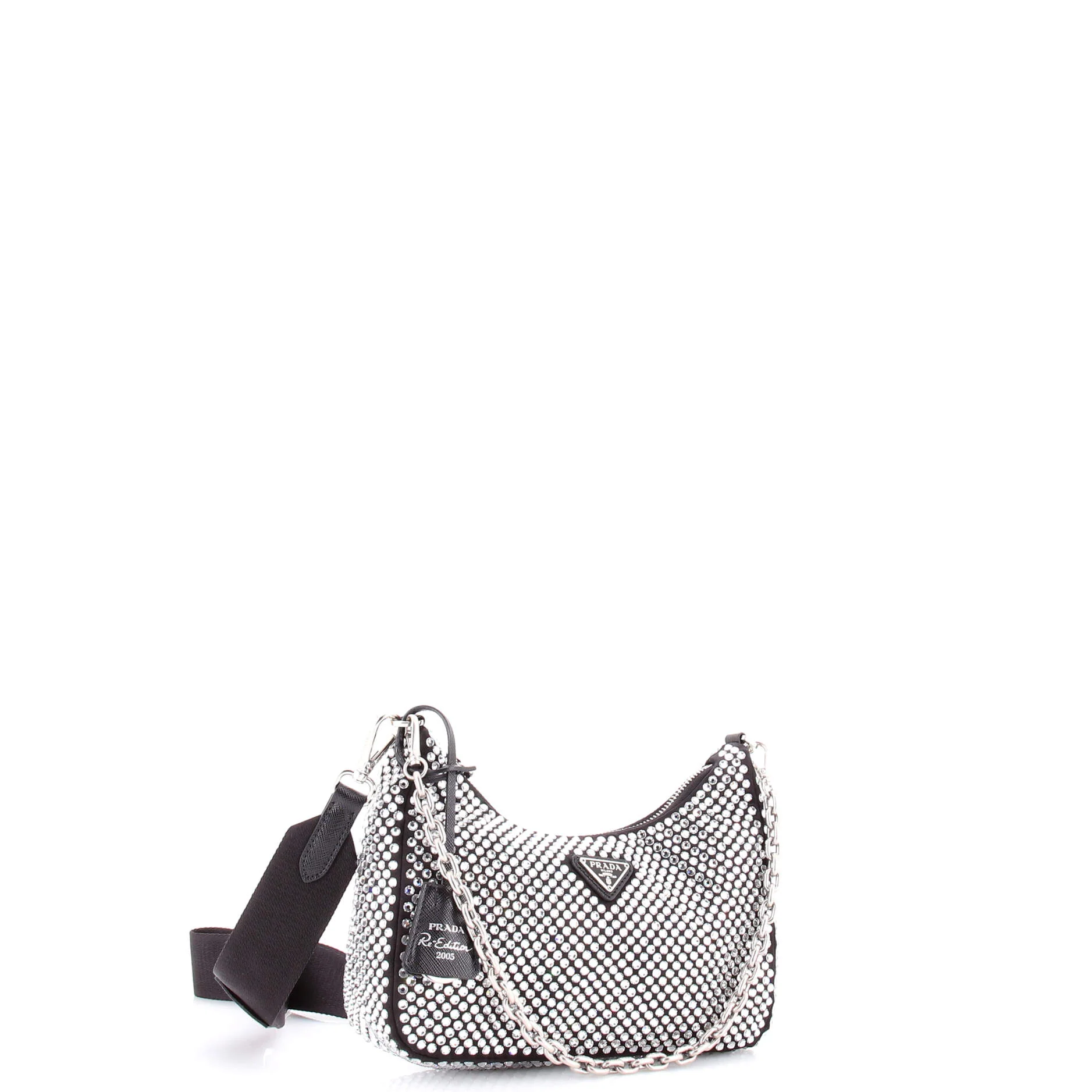 Re-Edition 2005 Shoulder Bag Crystal Embellished Satin Small - Image 3