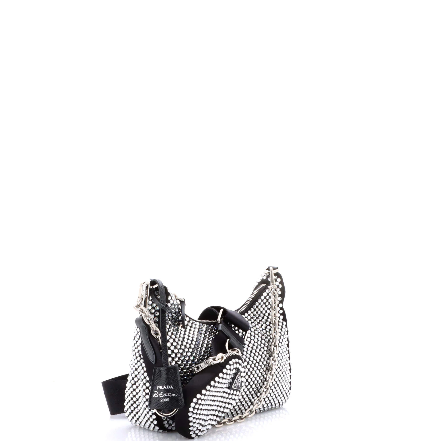 Re-Edition 2005 Shoulder Bag Crystal Embellished Satin Small - Image 2