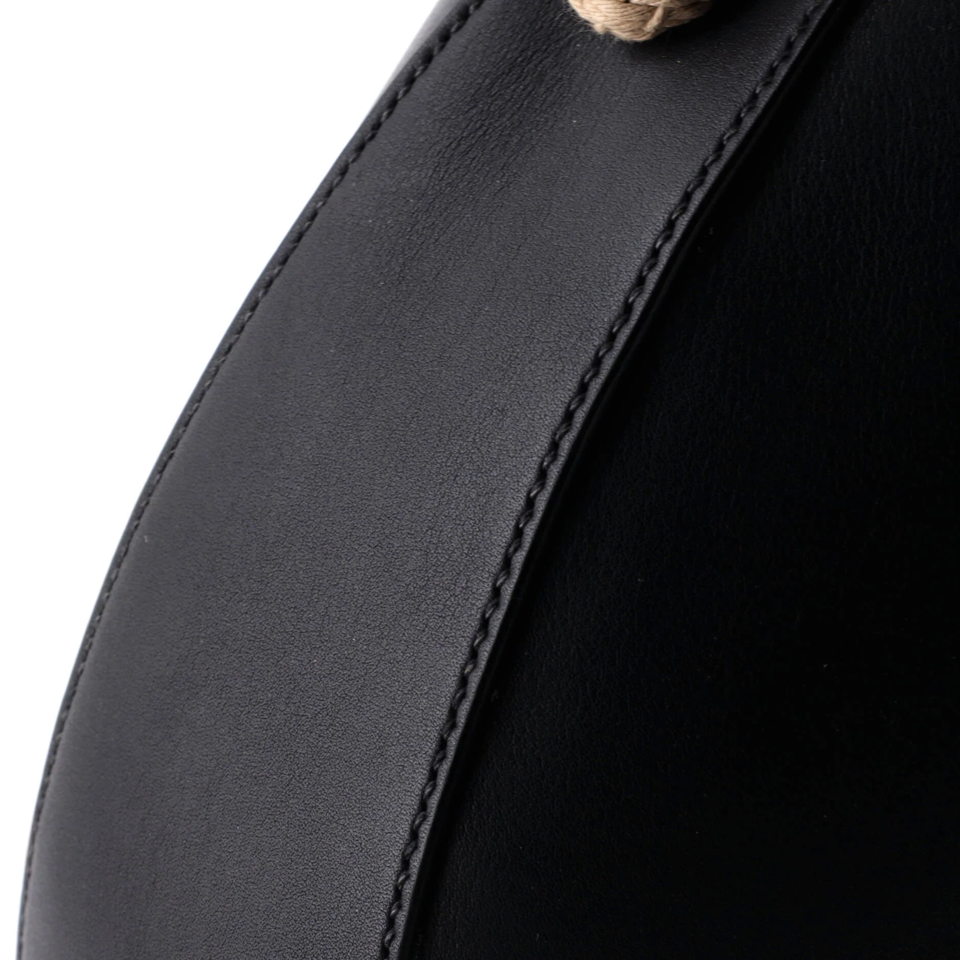 Tambour Shoulder Bag Leather with Rope Detail - Image 6