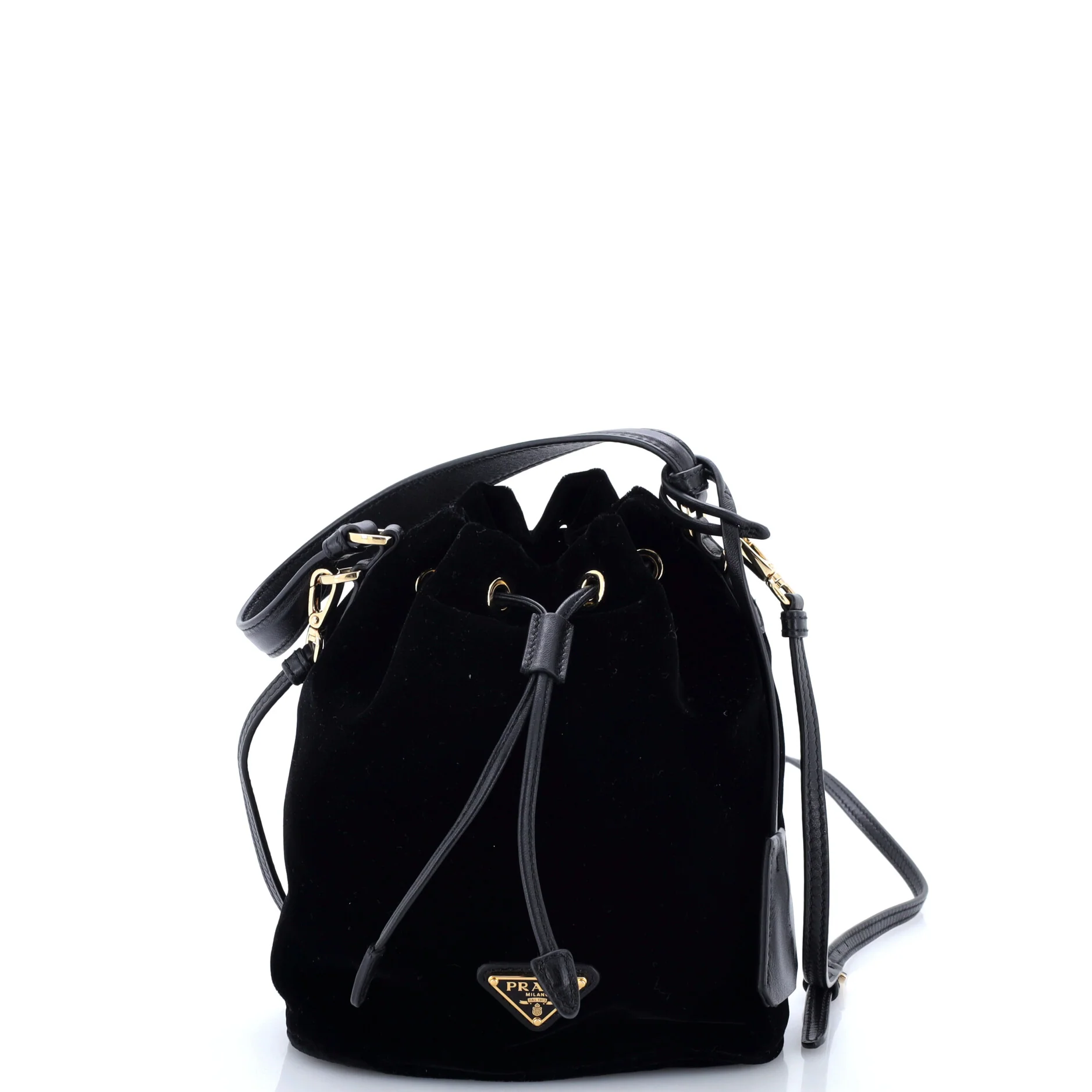 Top Handle Bucket Bag Velvet Mini