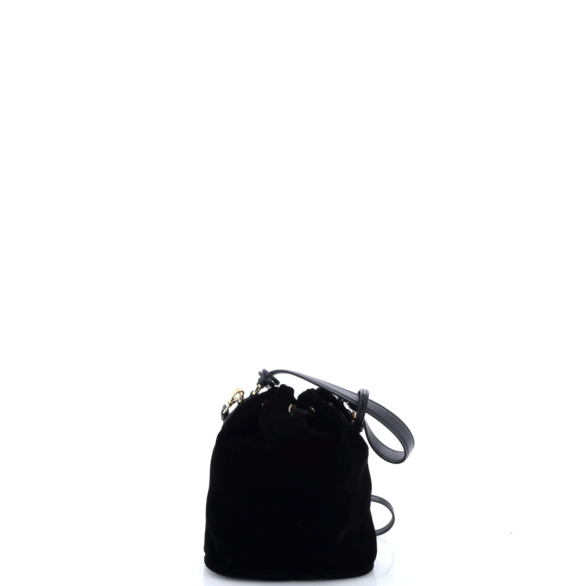Top Handle Bucket Bag Velvet Mini - Image 3
