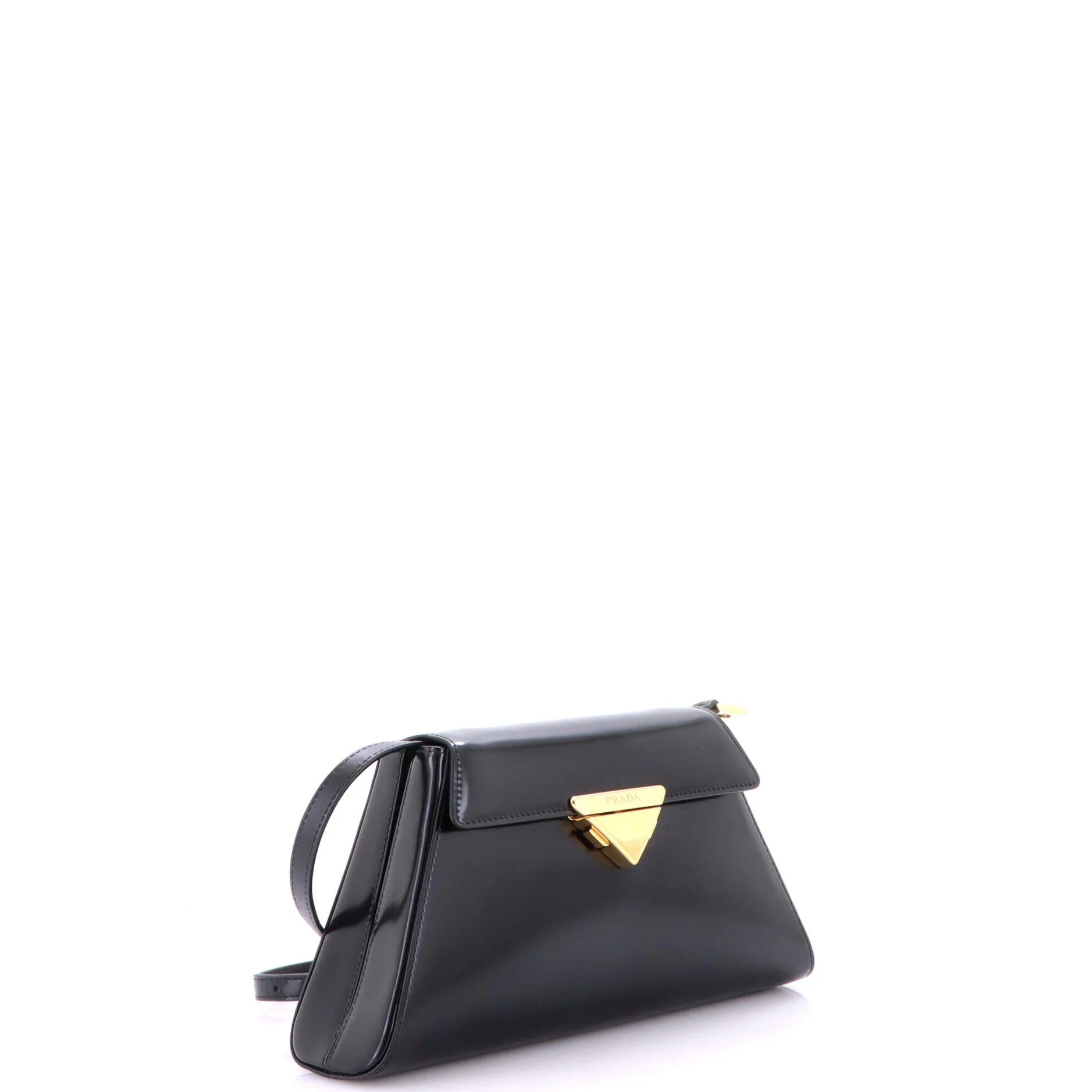 Trapezoid Flap Shoulder Bag Brushed Leather - Image 2