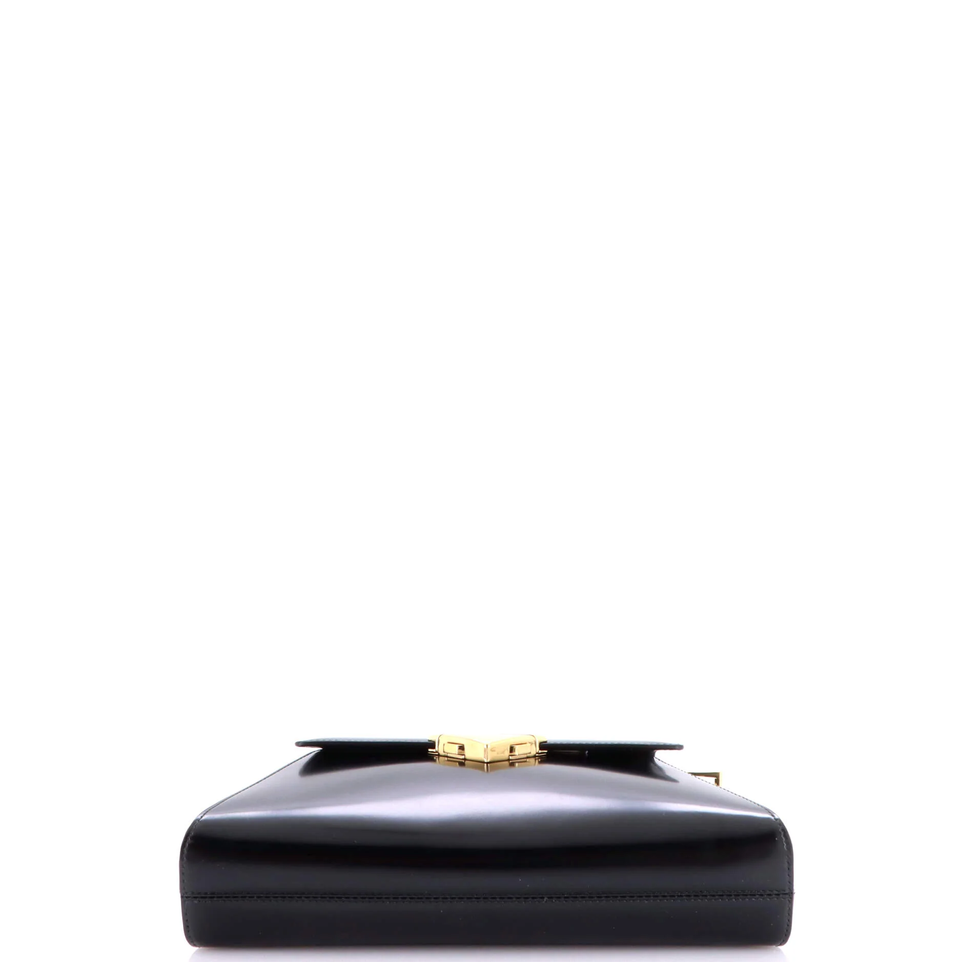 Trapezoid Flap Shoulder Bag Brushed Leather - Image 4