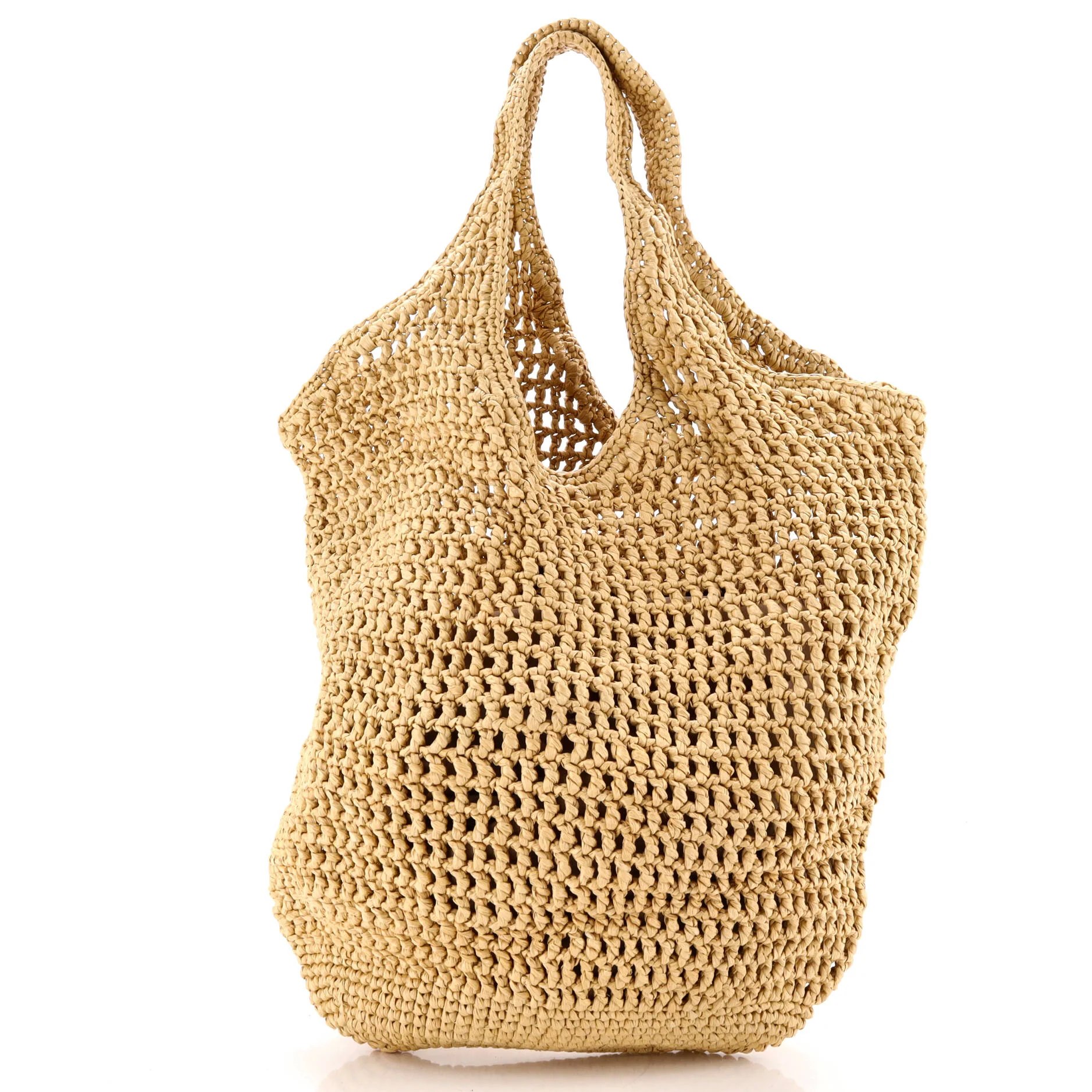 Triangle Logo Bucket Tote Raffia Small - Image 3