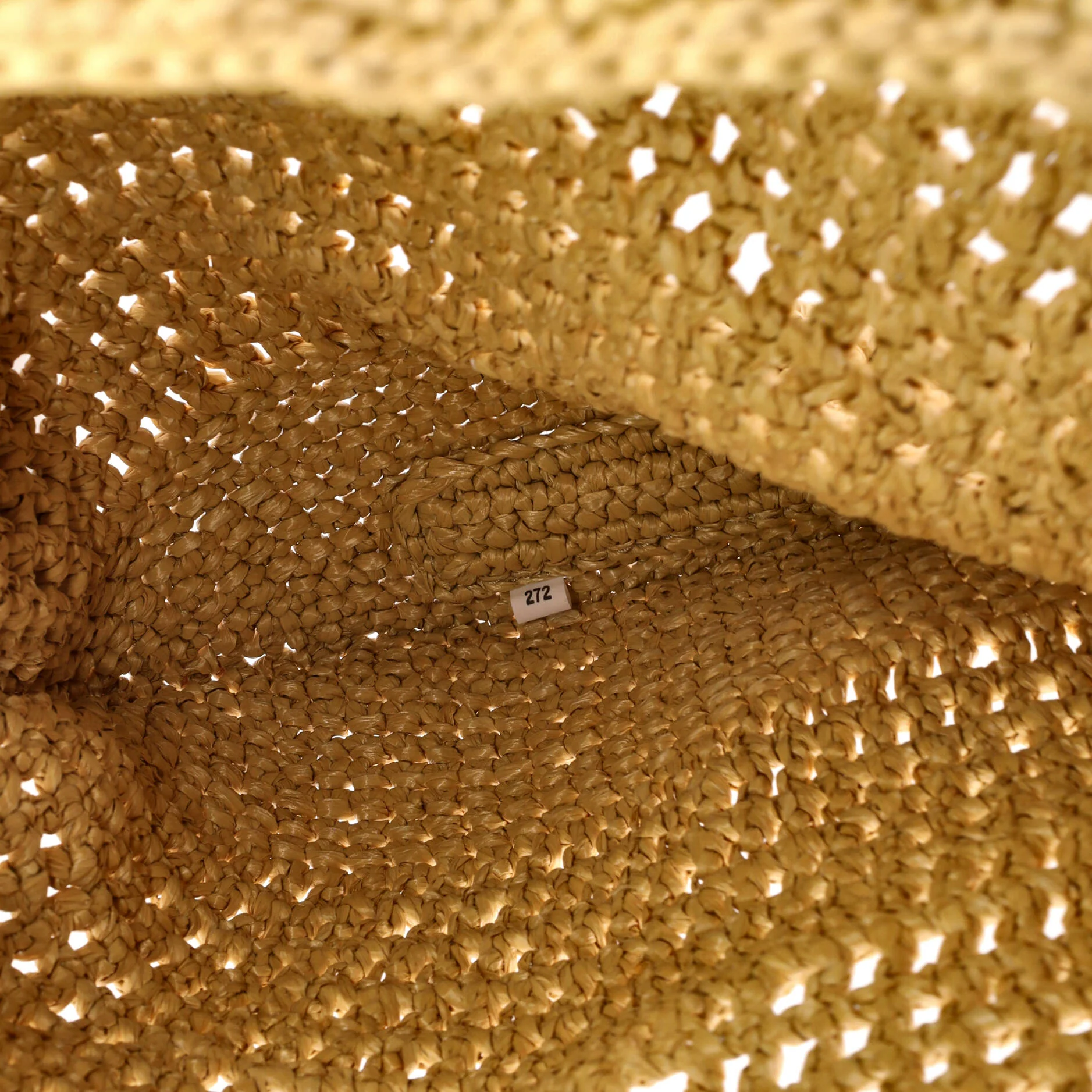 Triangle Logo Bucket Tote Raffia Small - Image 5