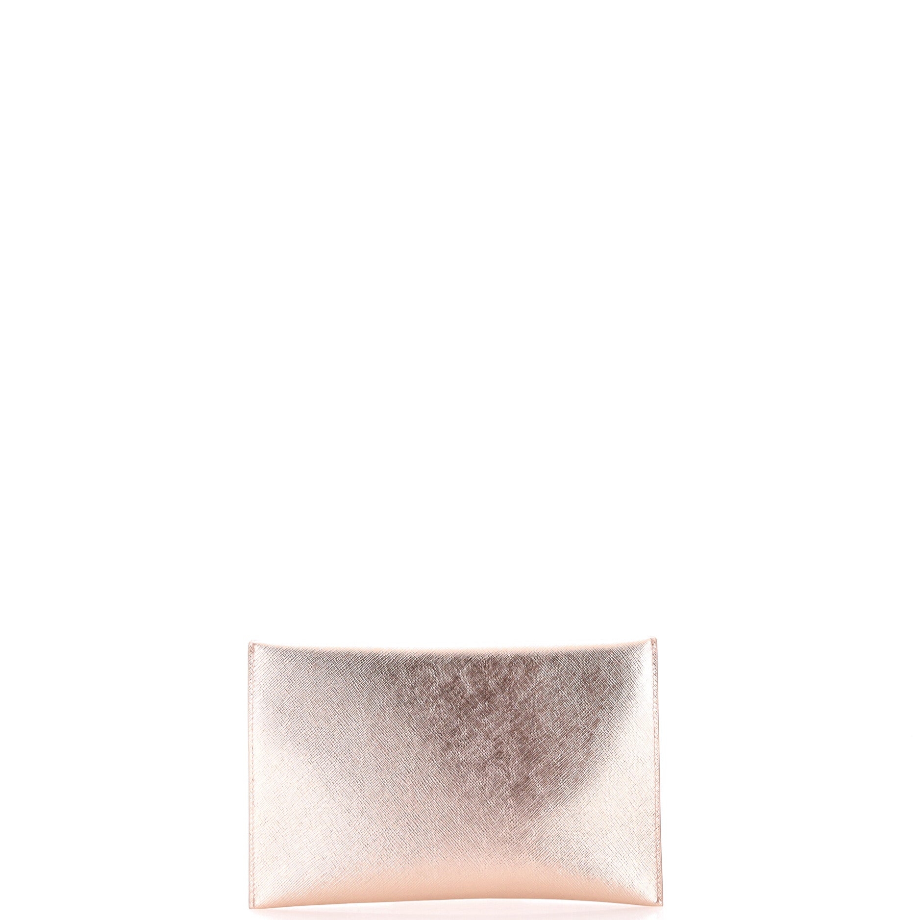 Triangle Logo Envelope Flap Clutch Saffiano Leather - Image 3