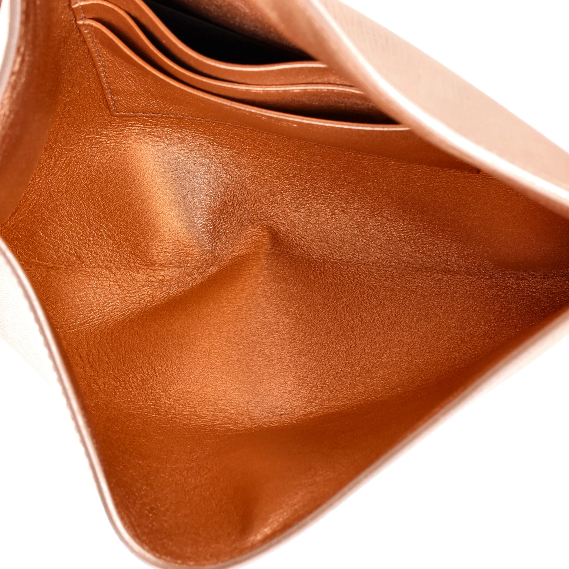 Triangle Logo Envelope Flap Clutch Saffiano Leather - Image 5