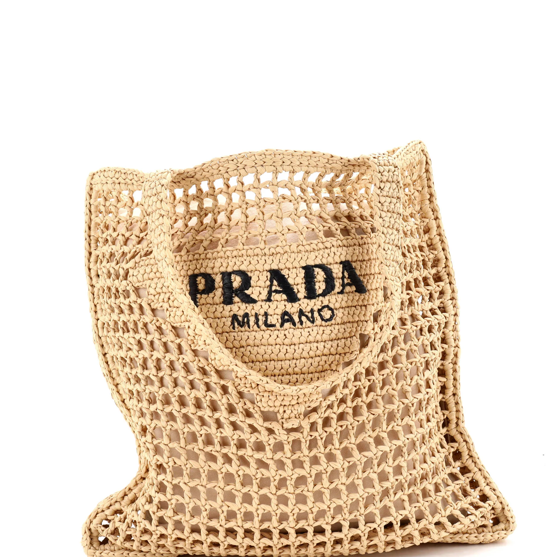 Triangle Logo Open Tote Raffia