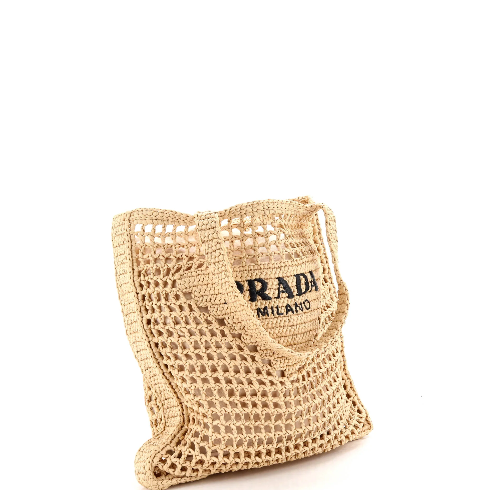 Triangle Logo Open Tote Raffia - Image 2