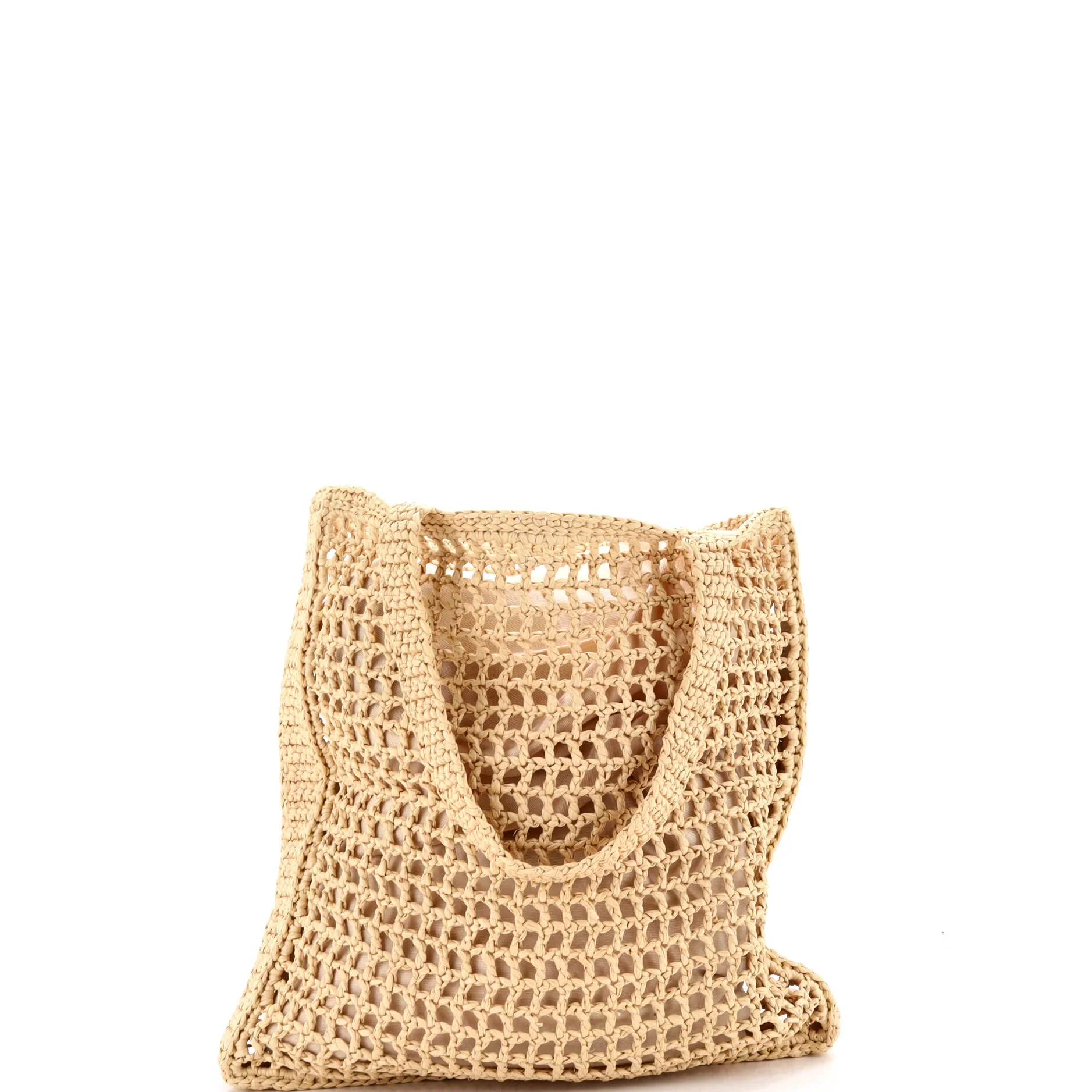 Triangle Logo Open Tote Raffia - Image 3