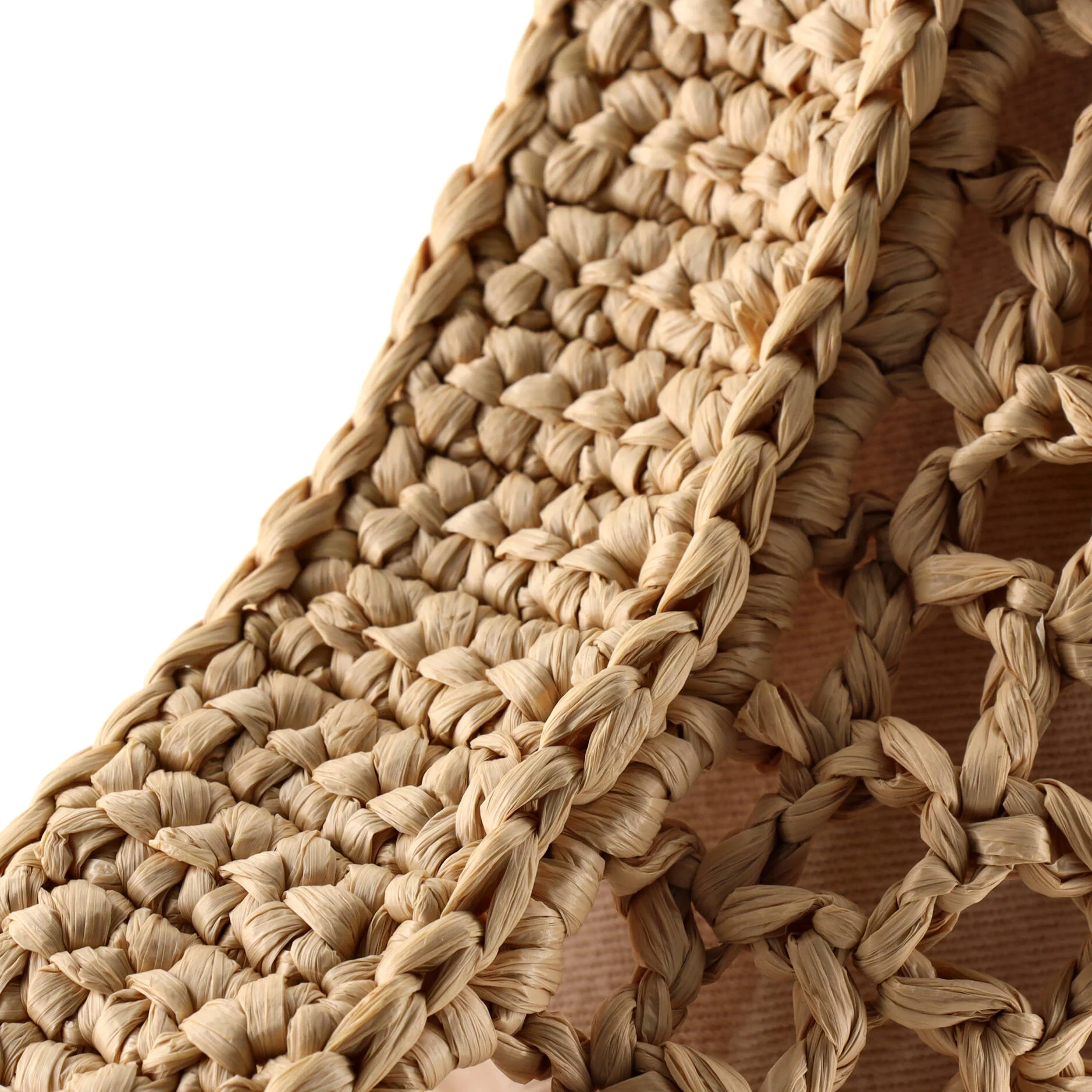 Triangle Logo Open Tote Raffia - Image 6